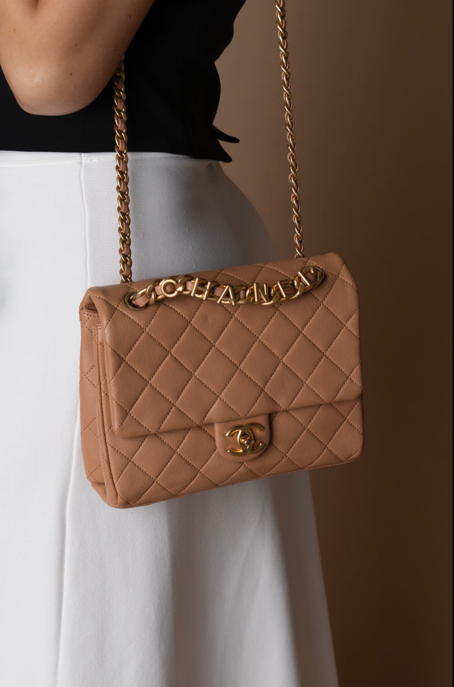 Chanel Logo Letters Flap Bag