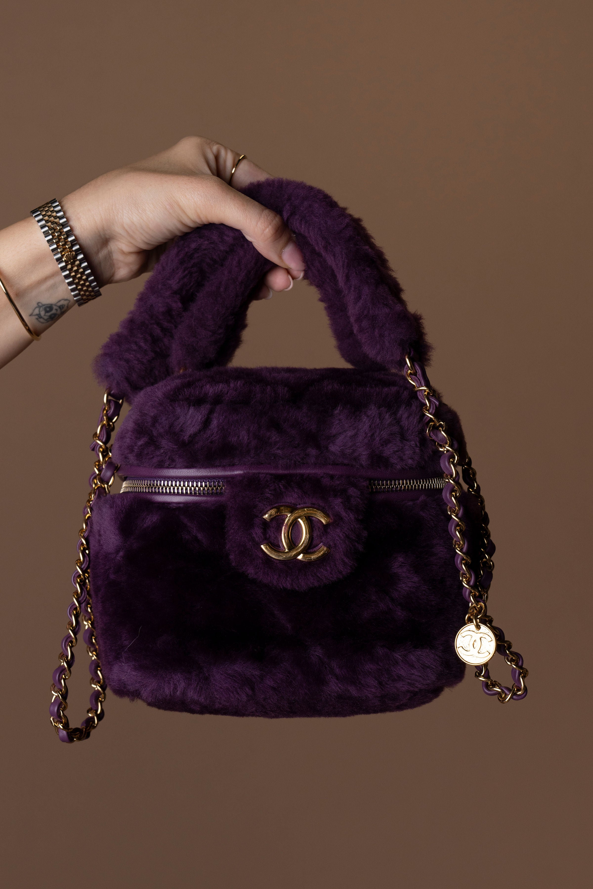 Chanel Shearling Vanity Case