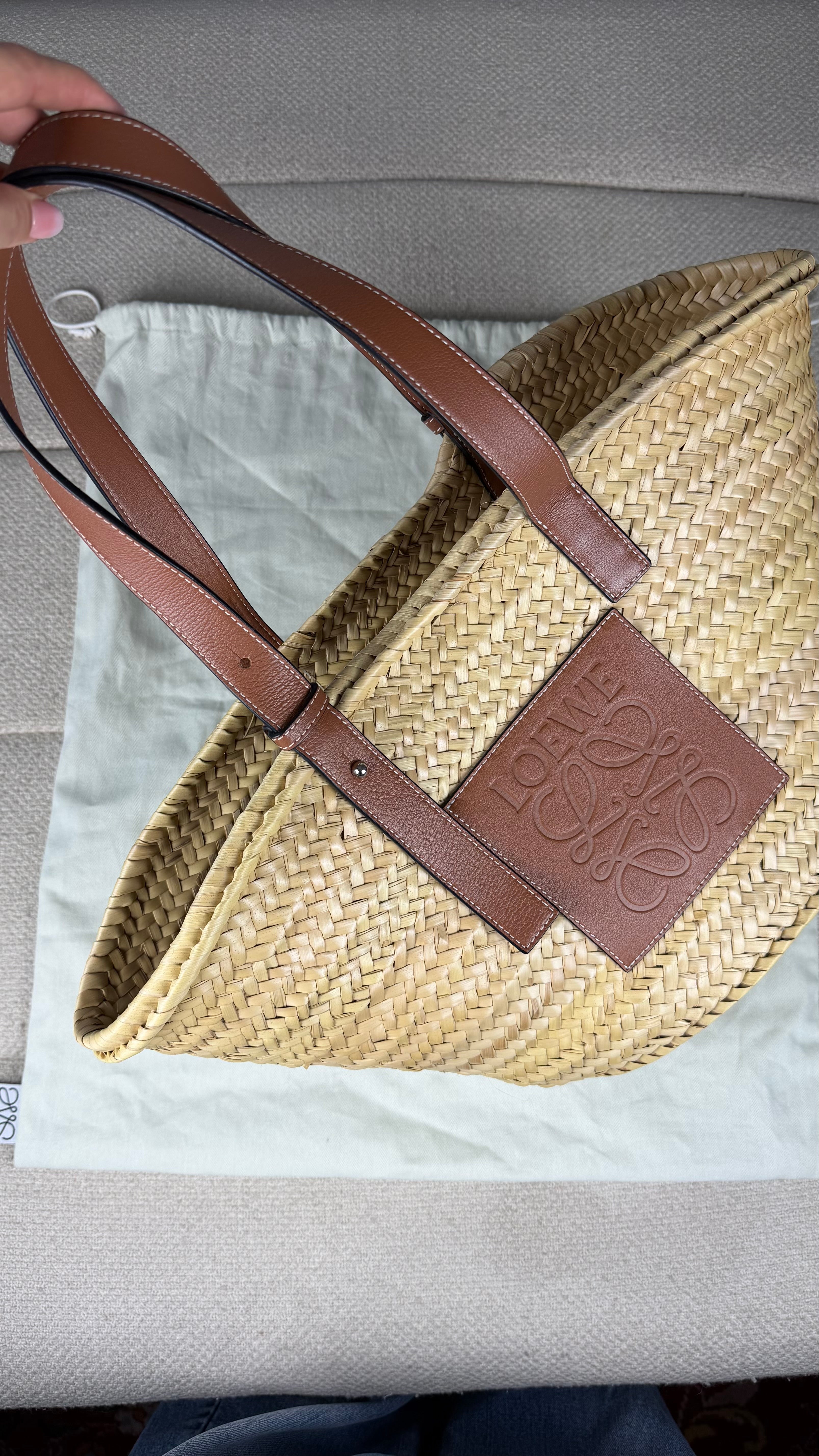 Loewe Medium Raffia Basket Tote