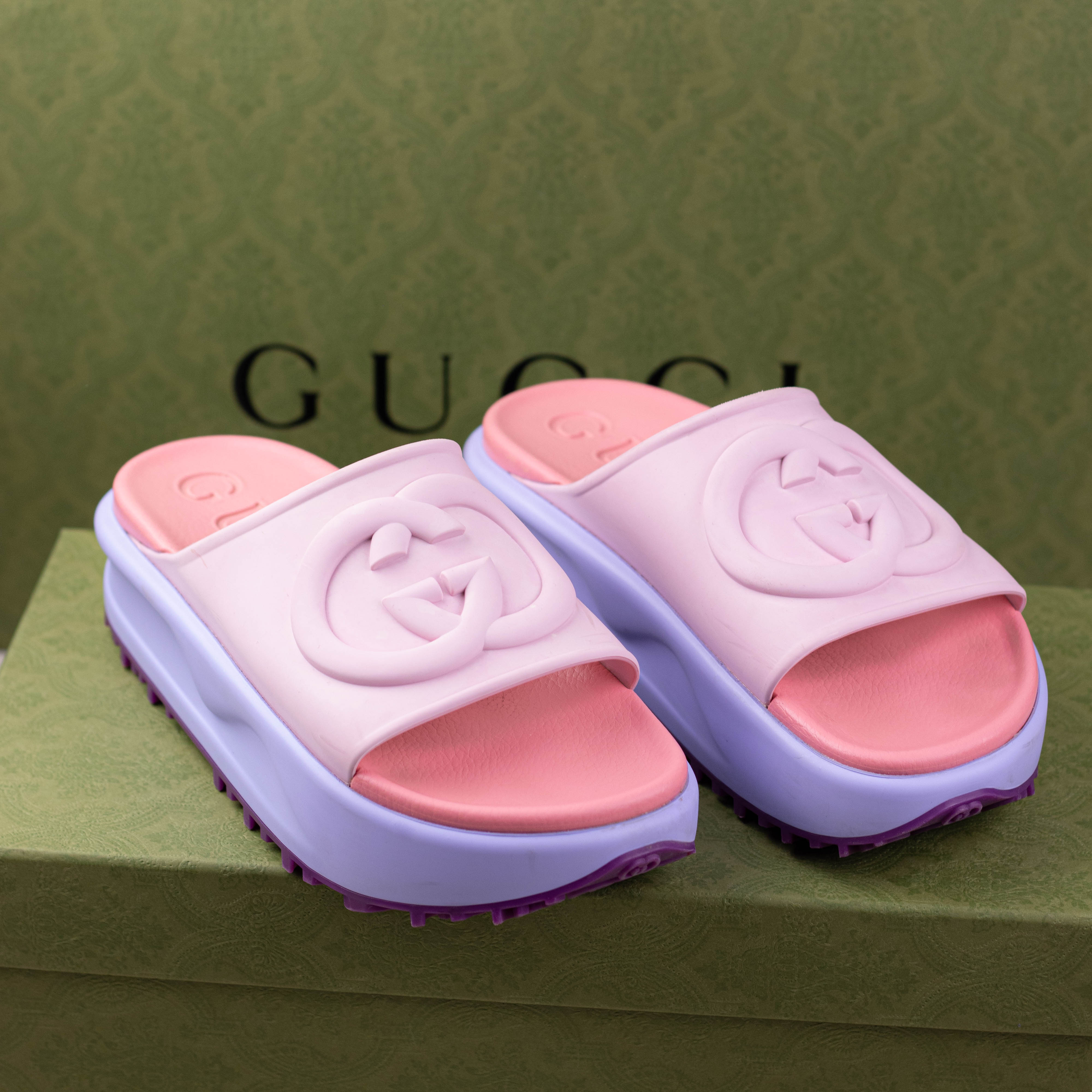 Gucci platform slides