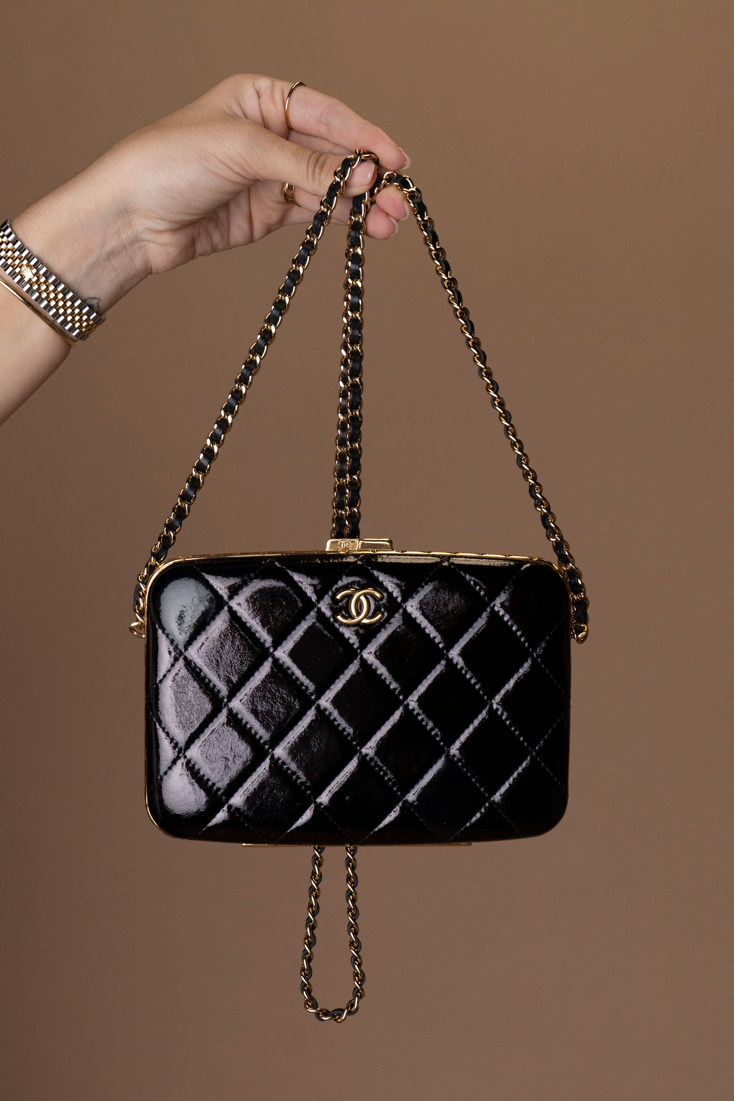 Chanel Glazed Box With Chain
