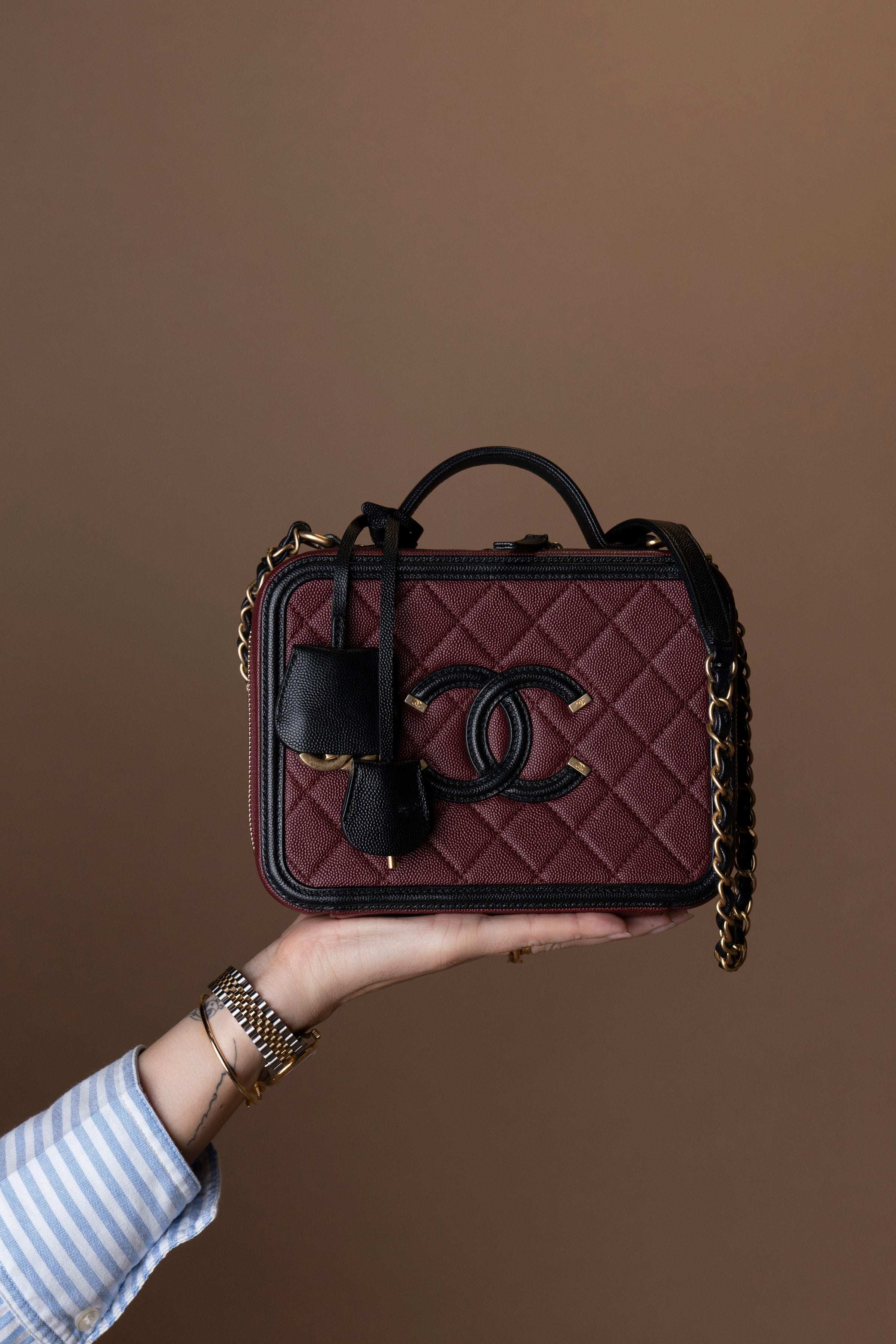 Chanel Bicolor Filigree Vanity Case