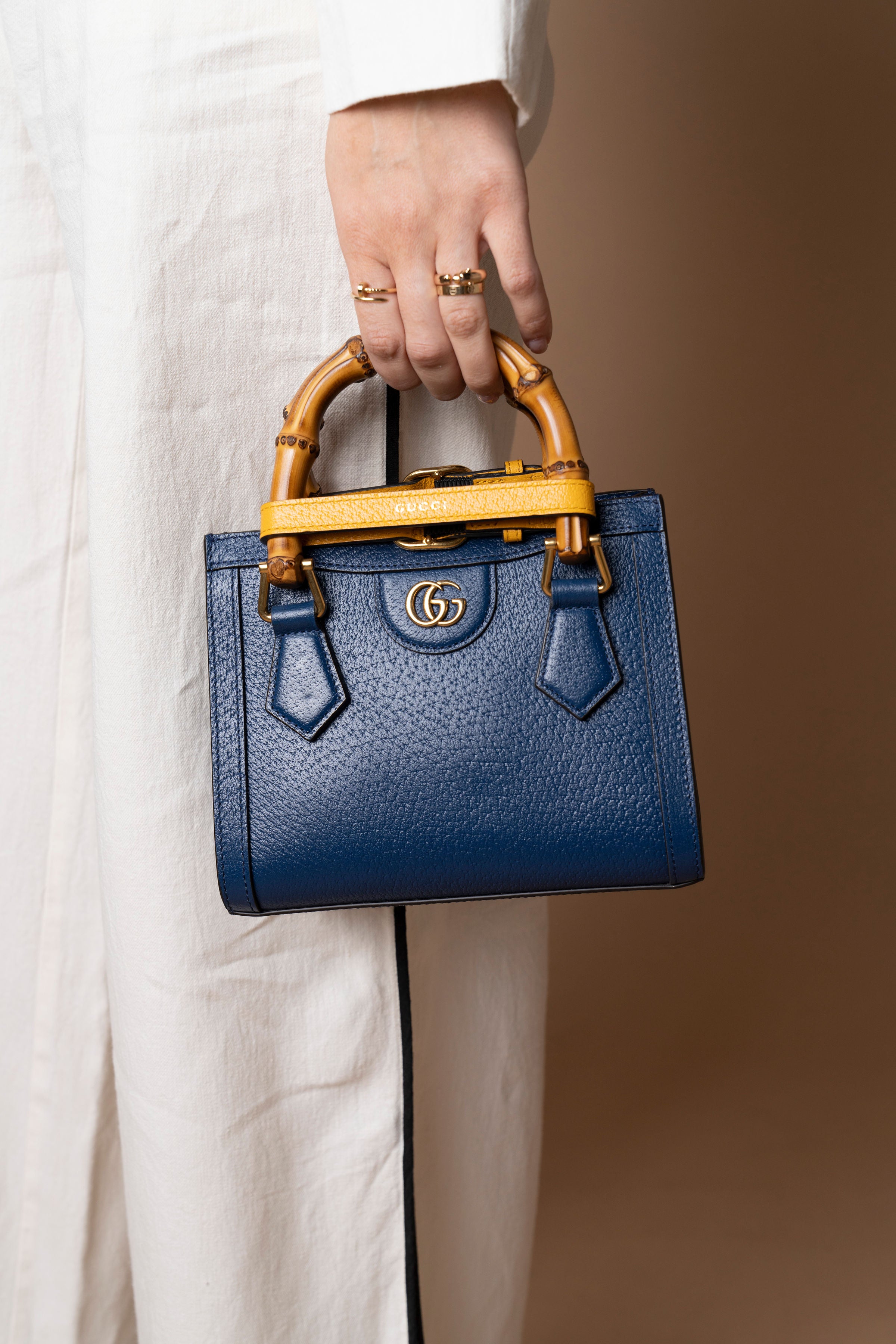 Gucci Mini Calfskin Bamboo Diana Satchel