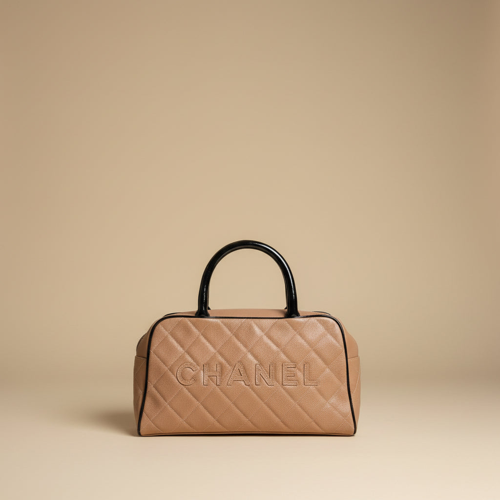 Chanel Quilted Caviar Bowler Handbag