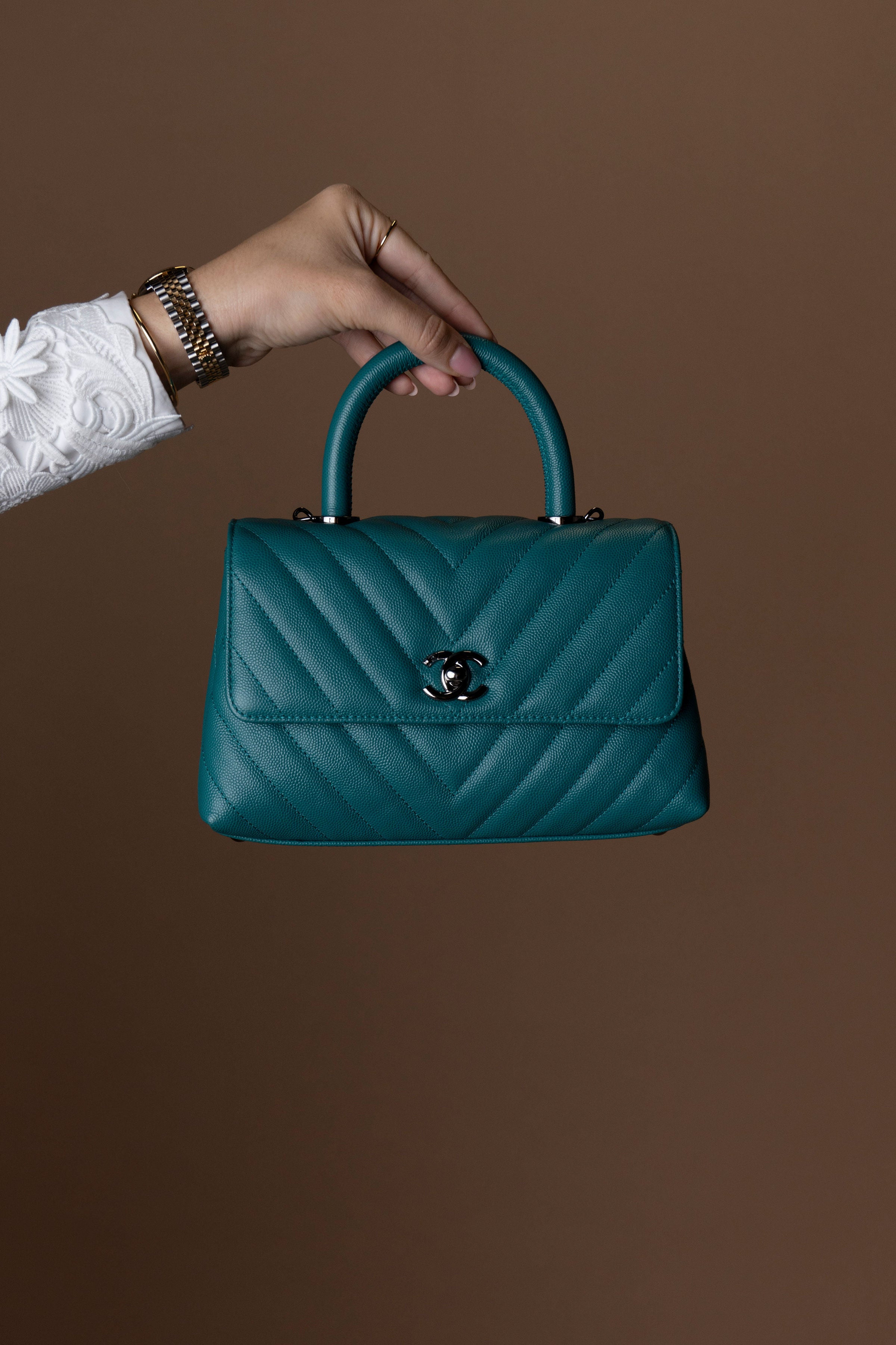 Chanel Mini Chevron Coco Top Handle