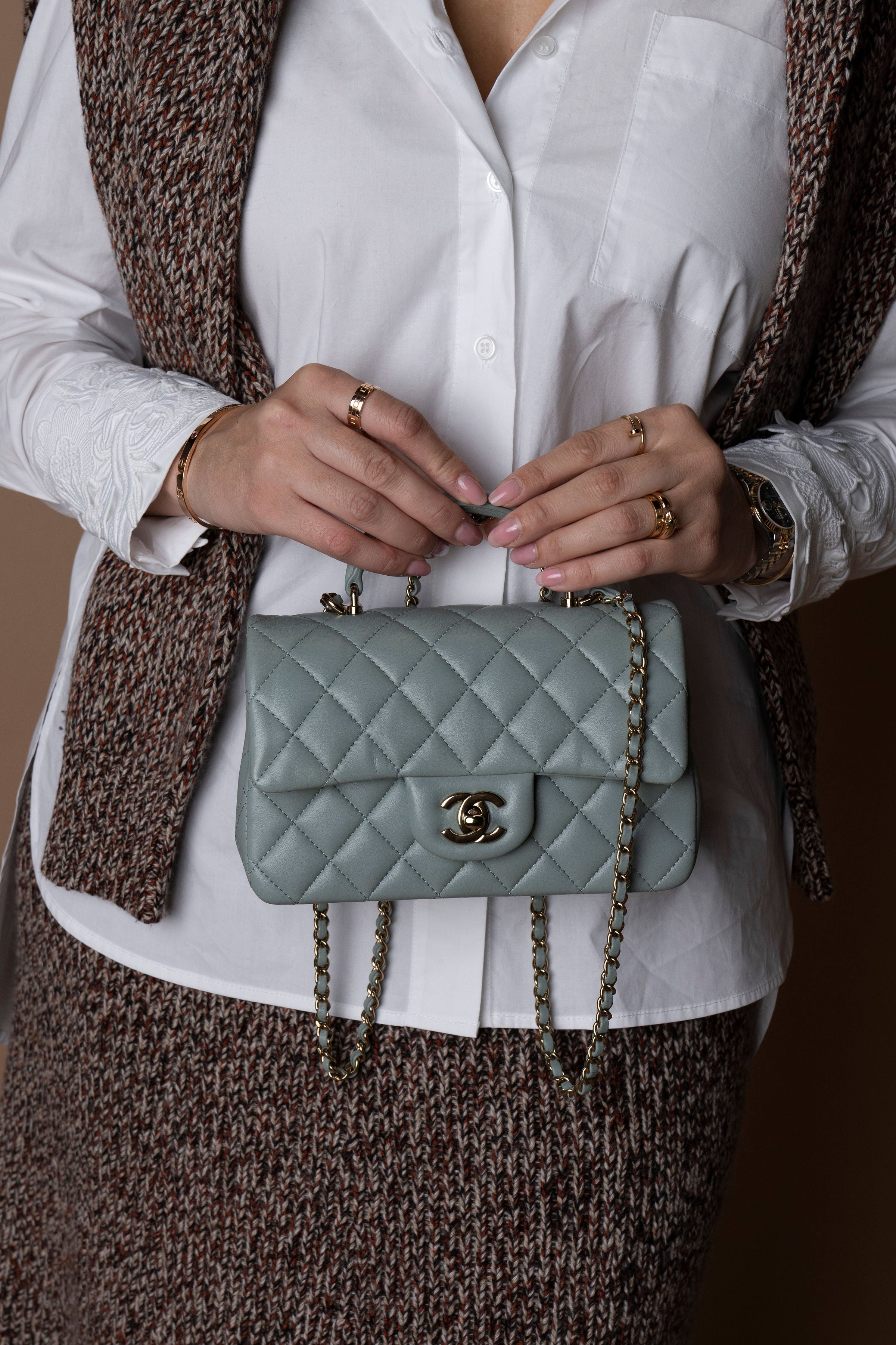 Chanel Mini Top Handle Single Flap