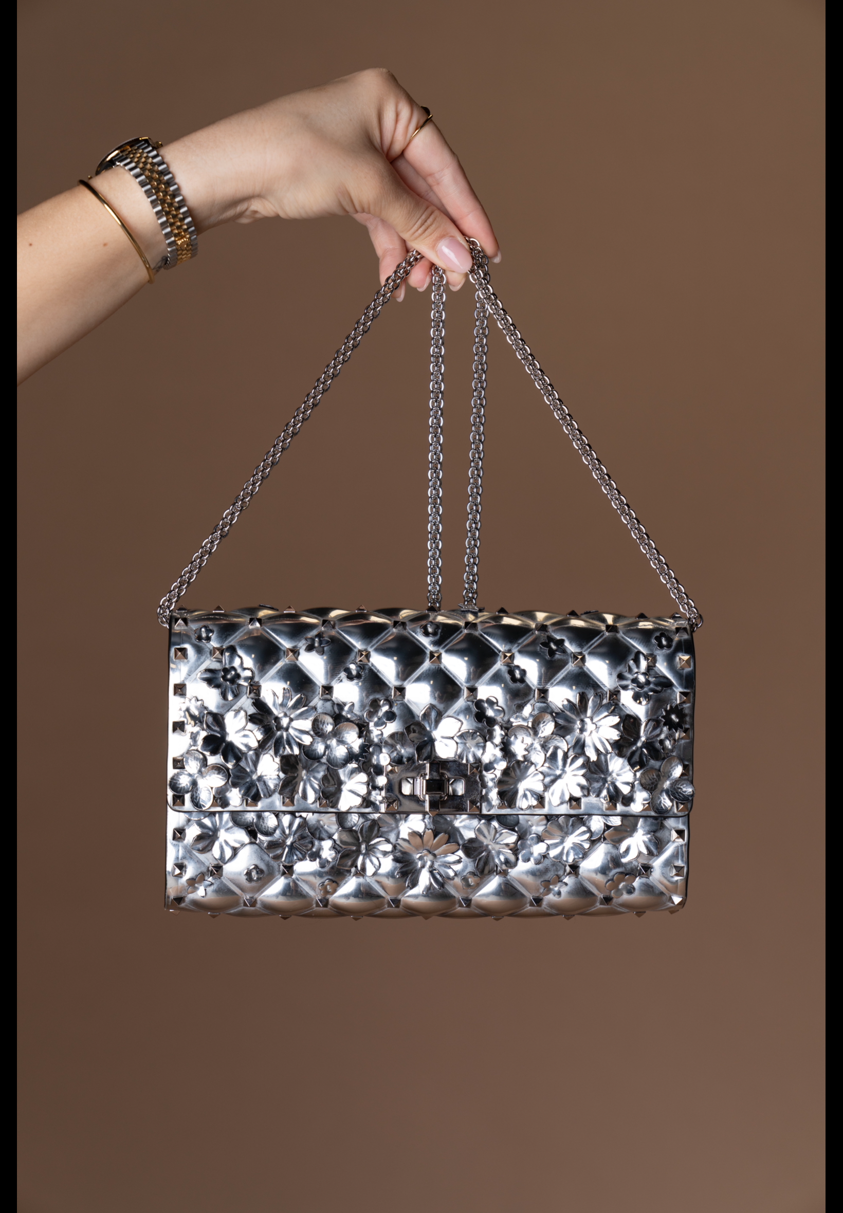 Valentino Garavani Metallic Clutch