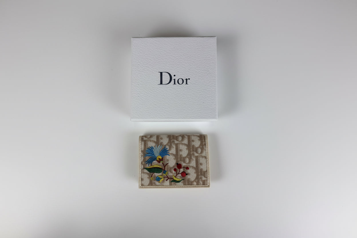 Dior Oblique Canvas Floral Card Case