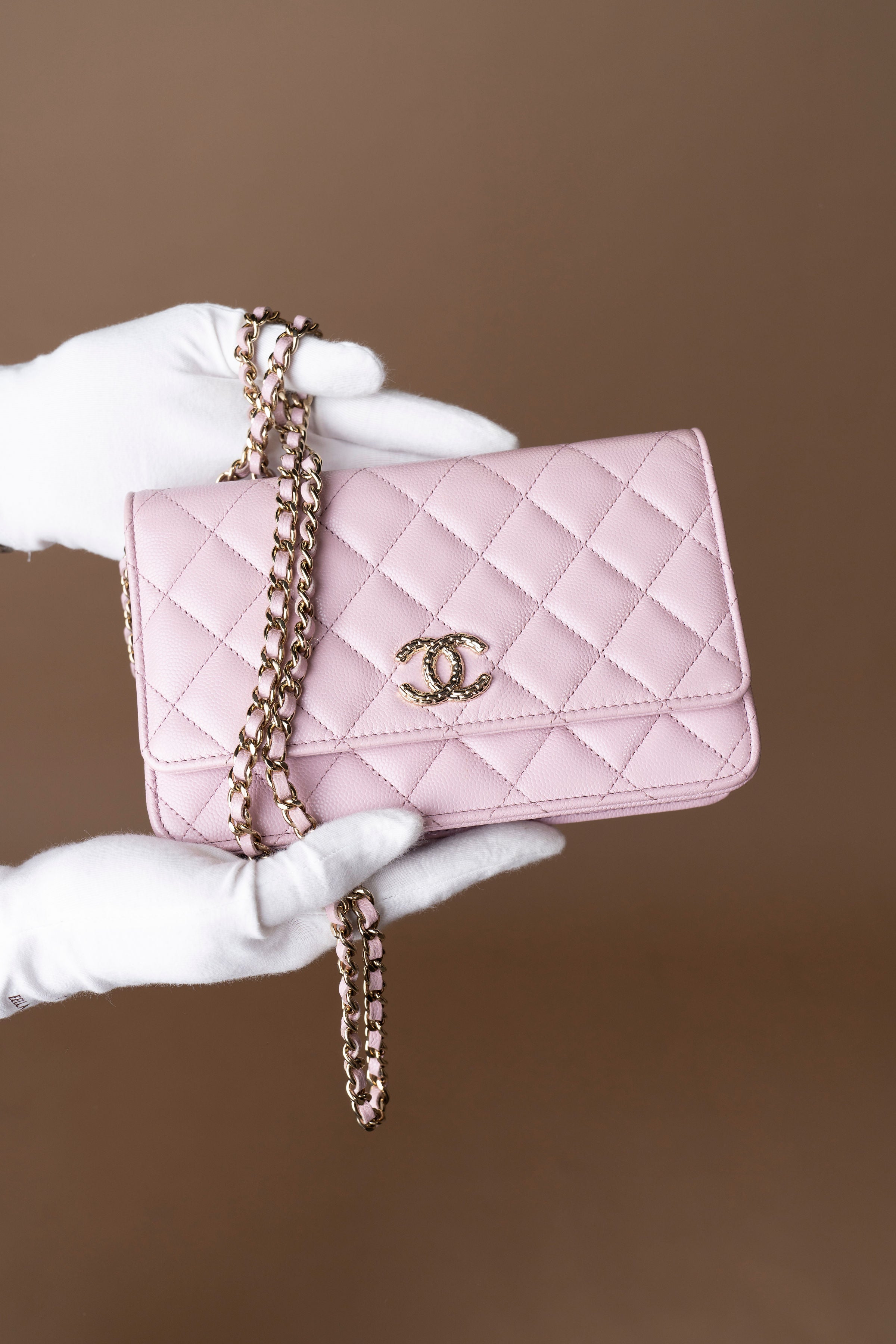 Chanel CC Quilted Caviar Wallet on Chain