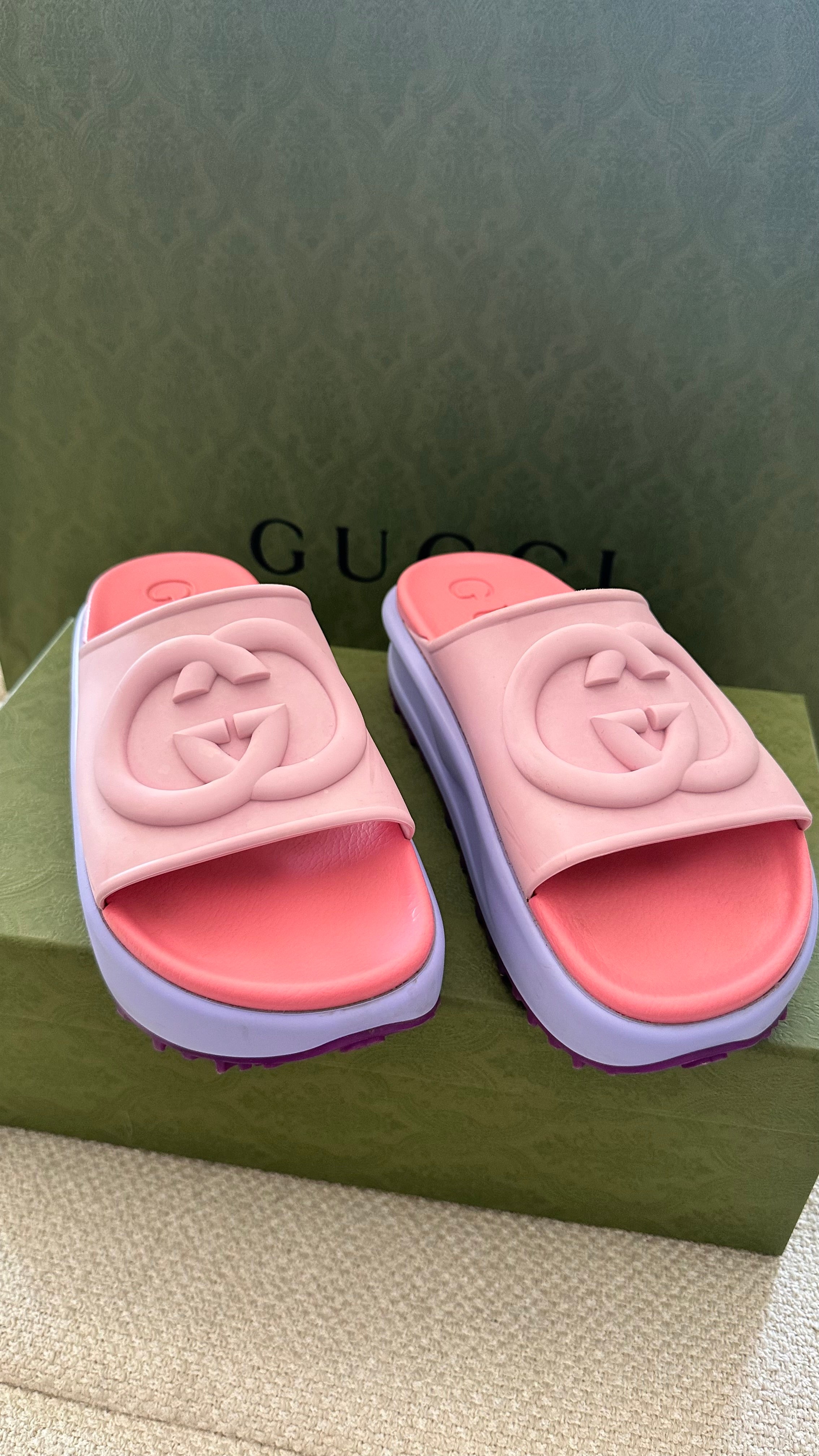 Gucci platform slides