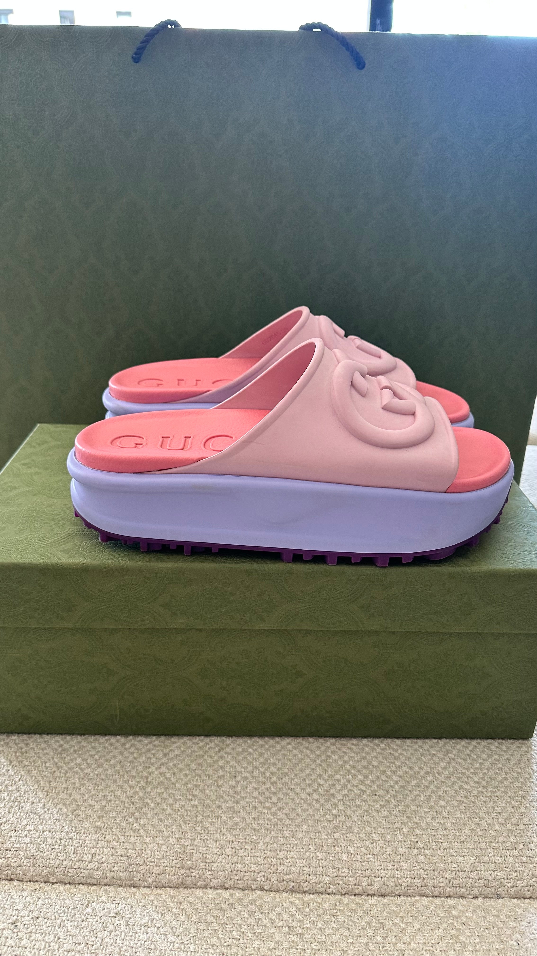 Gucci platform slides