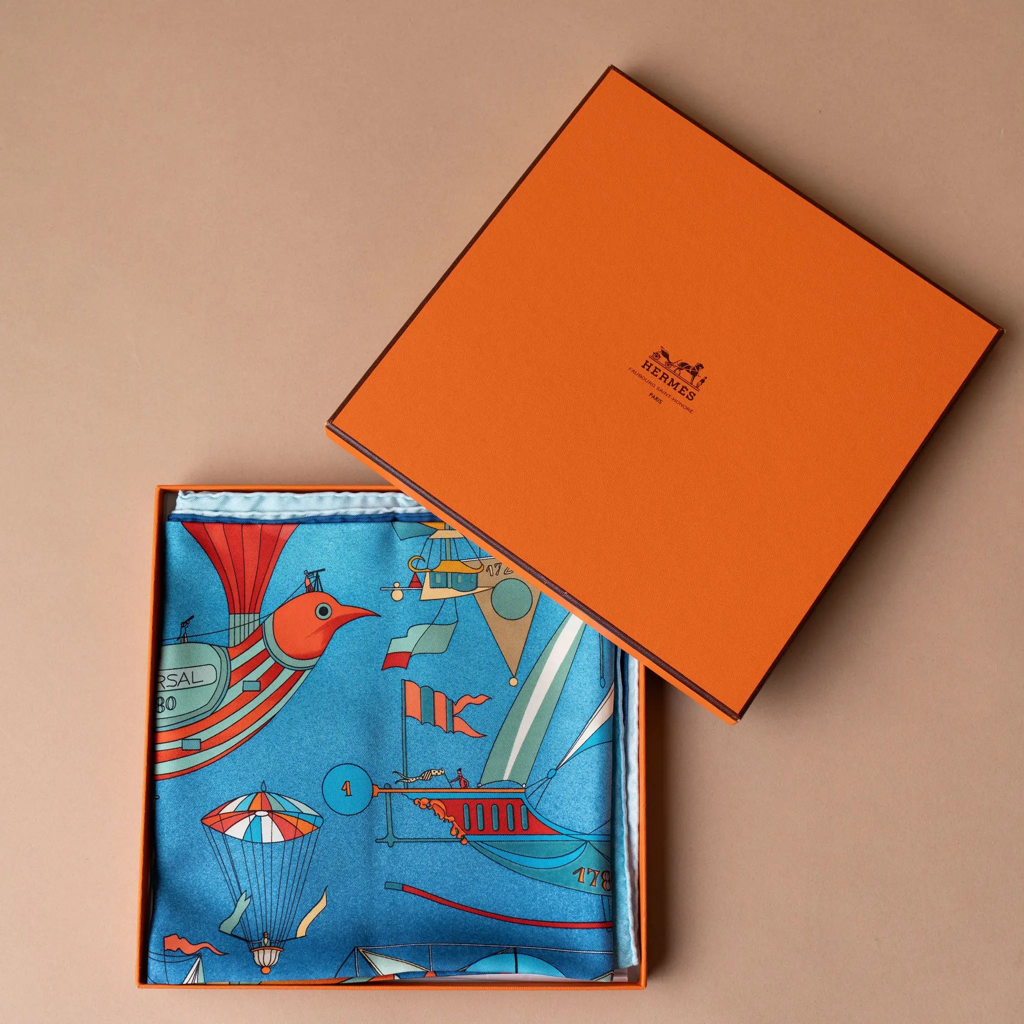 Hermès Les Folies du Ciel Double Face Silk Scarf 90 — Featured Image