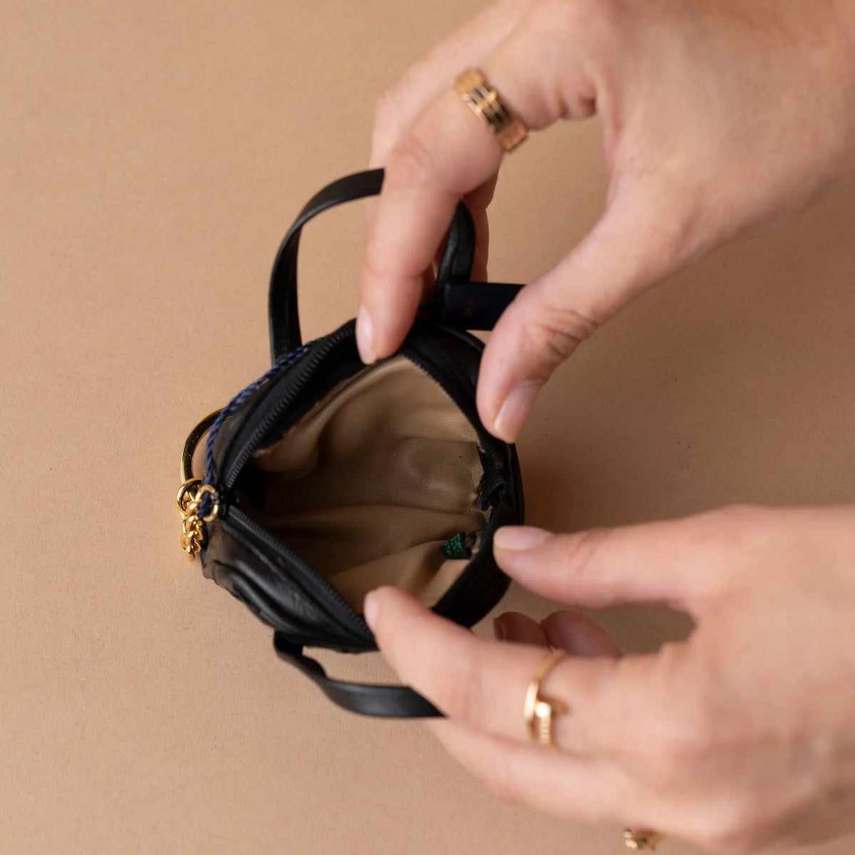 Bottega Veneta Nappa Intrecciato Pouch Key Holder and Bag Charm — Back View
