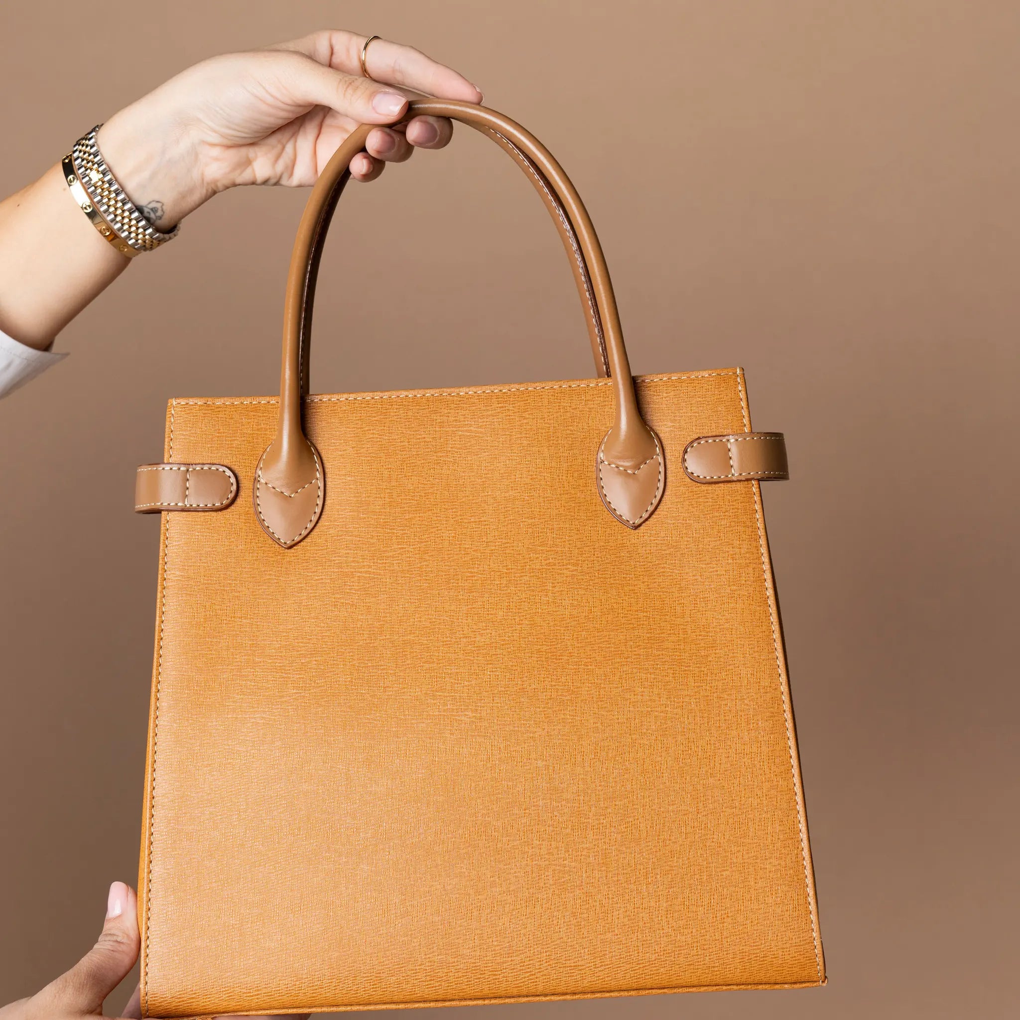 Burberry Calf Leather Handbag — Front View