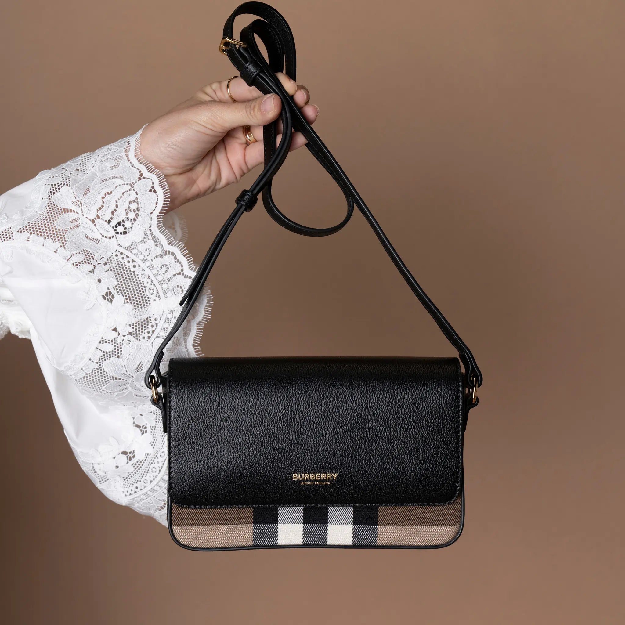 Burberry Hampshire House Check Crossbody — Featured Image
