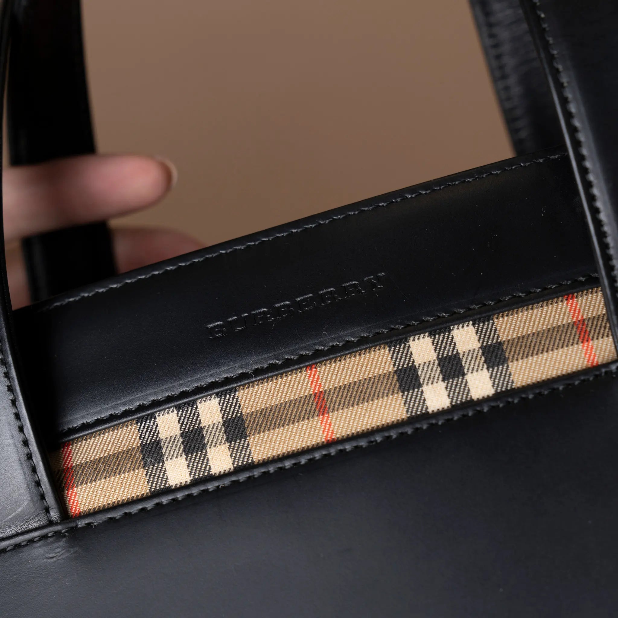 Burberry Leather Handbag — Interior Detail