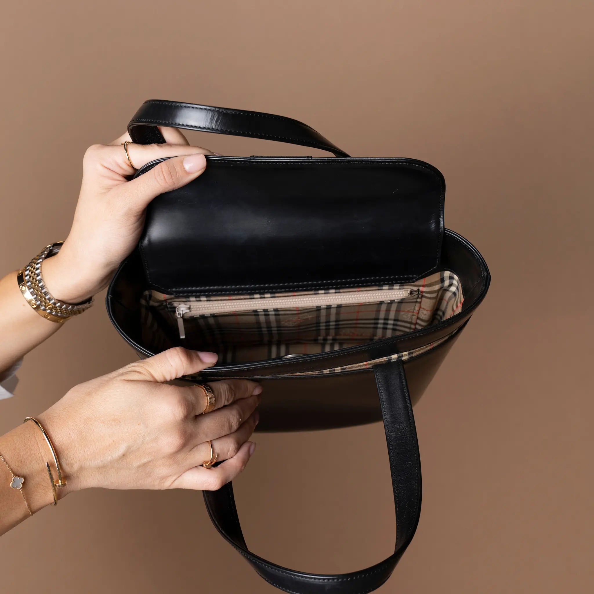 Burberry Leather Handbag — Detail View