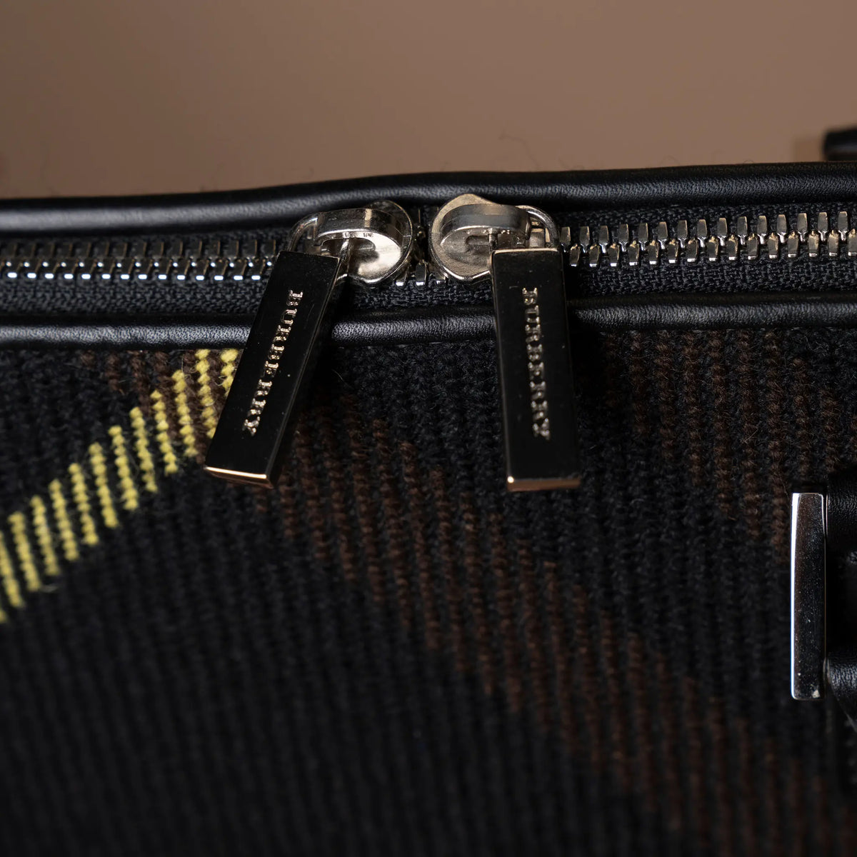 Burberry Supernova Check Wool Shoulder Bag — Side Profile