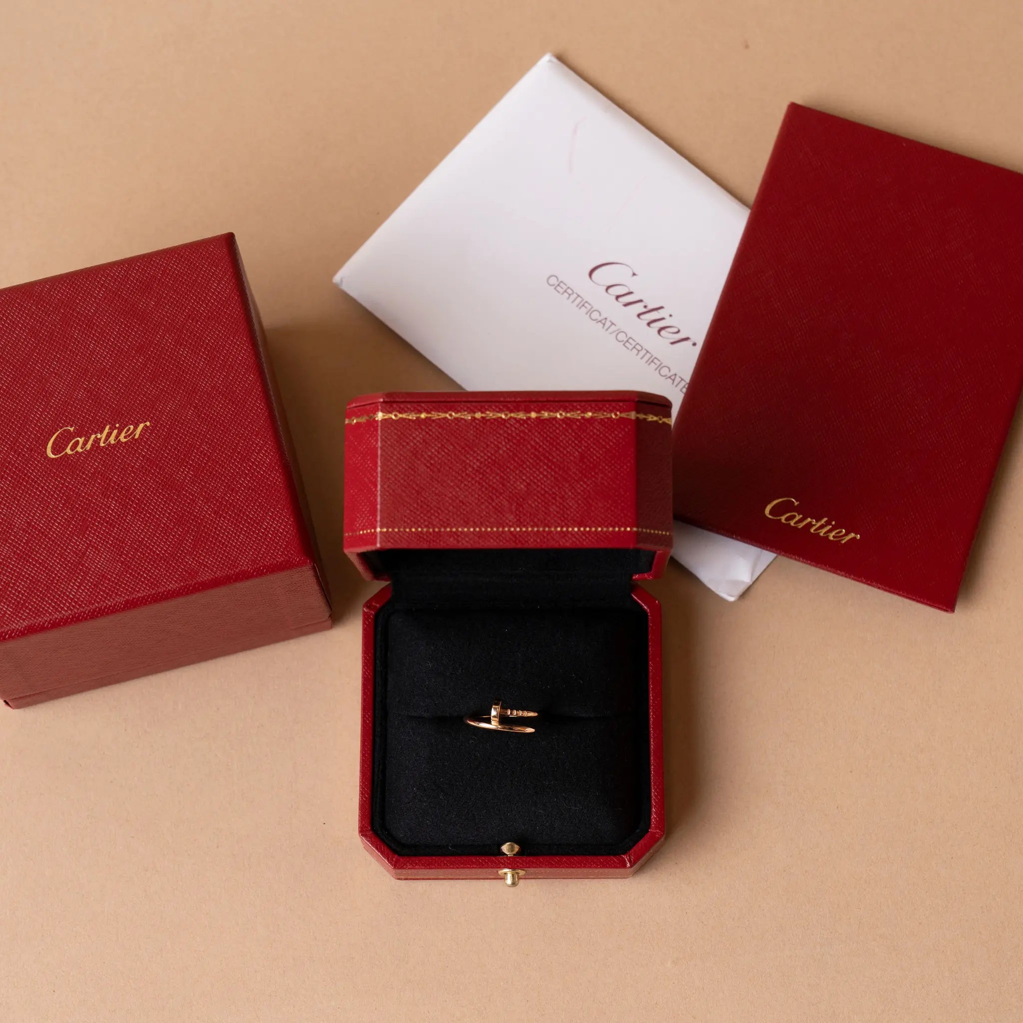 Cartier 18K Rose Gold Classic Juste un Clou Ring — Front View