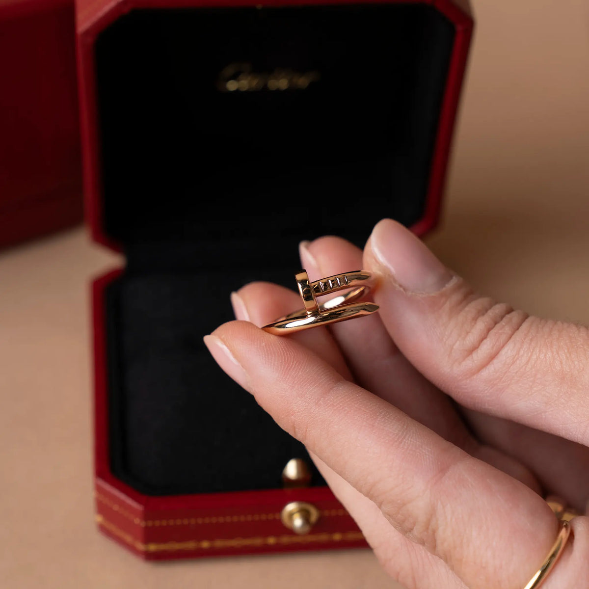 Cartier 18K Rose Gold Classic Juste un Clou Ring — Front View