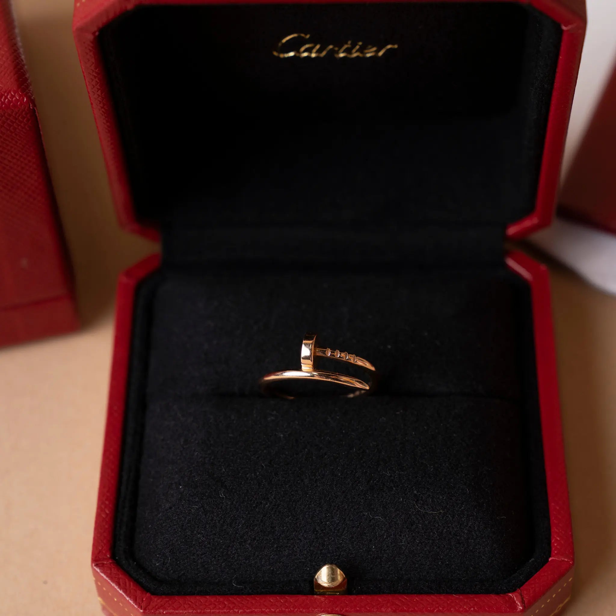 Cartier 18K Rose Gold Classic Juste un Clou Ring — Side Profile