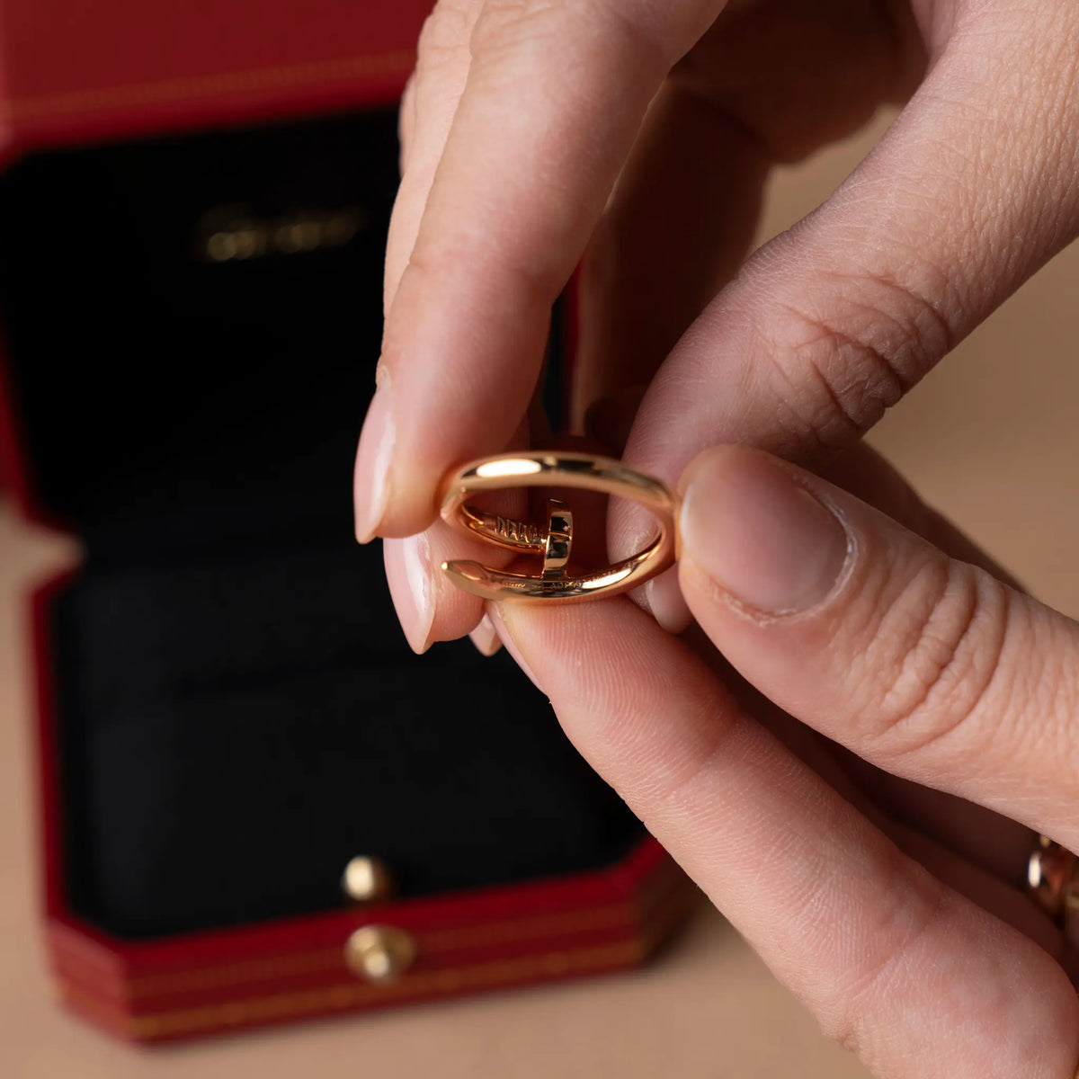 Cartier 18K Rose Gold Classic Juste un Clou Ring — Back View