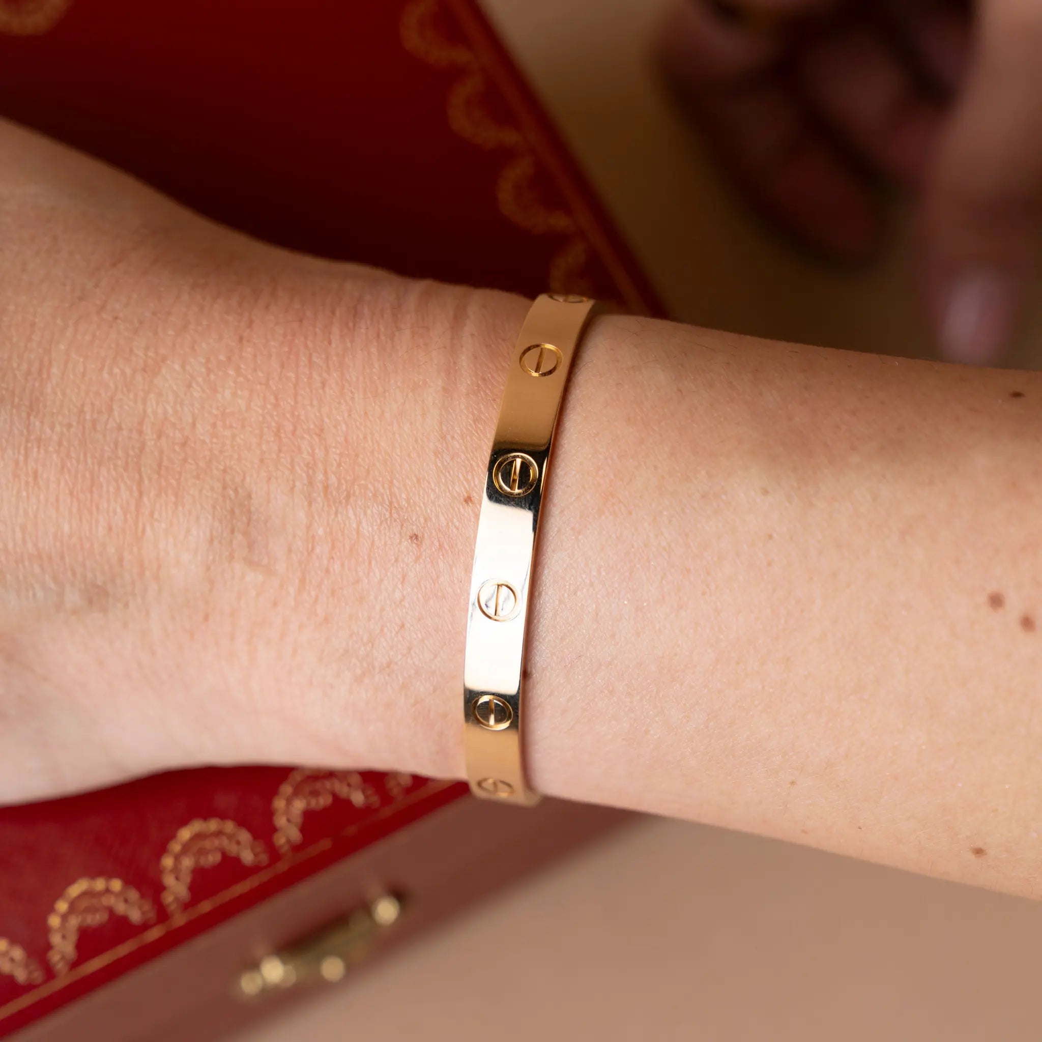 Cartier 18K Rose Gold Love Cuff Bracelet — Back View