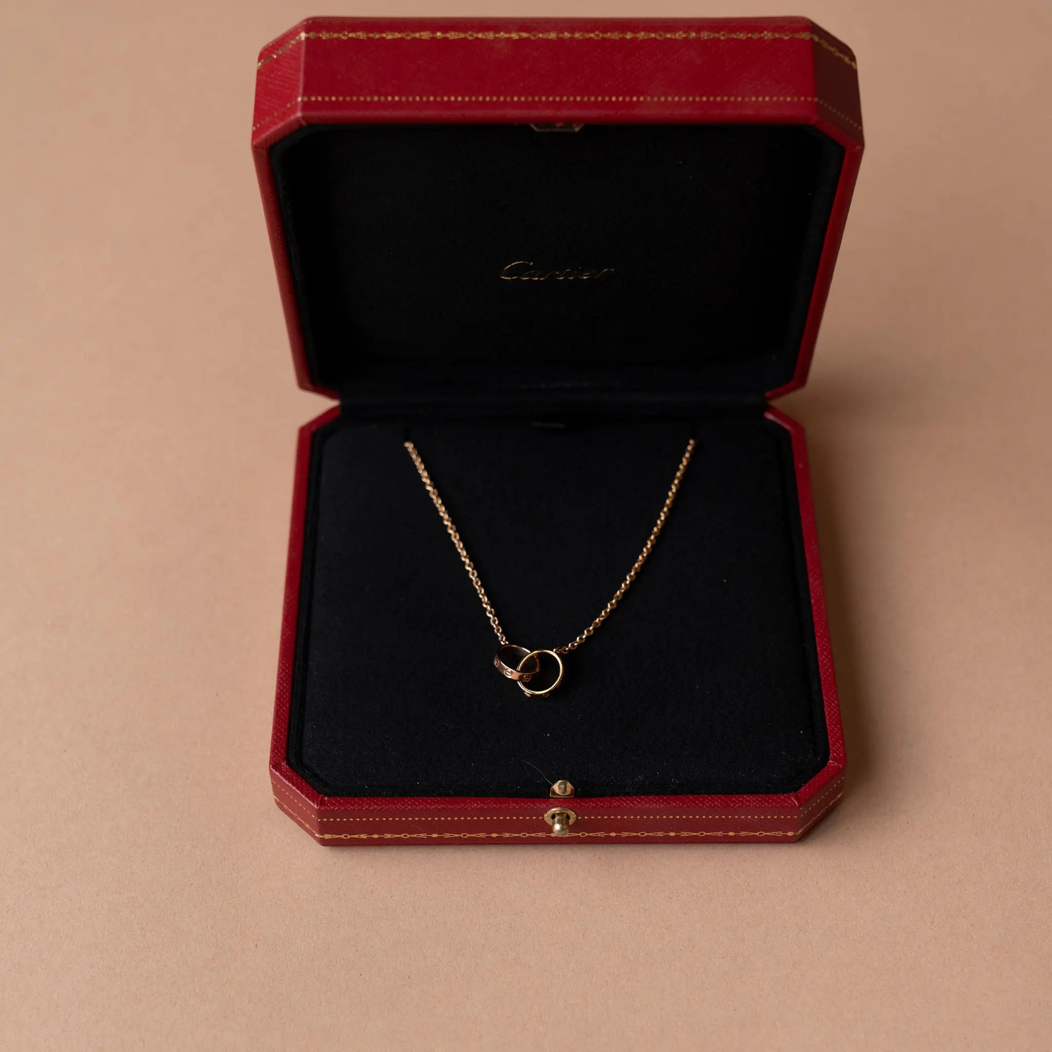 Cartier 18K Rose Gold Love Interlocking Necklace