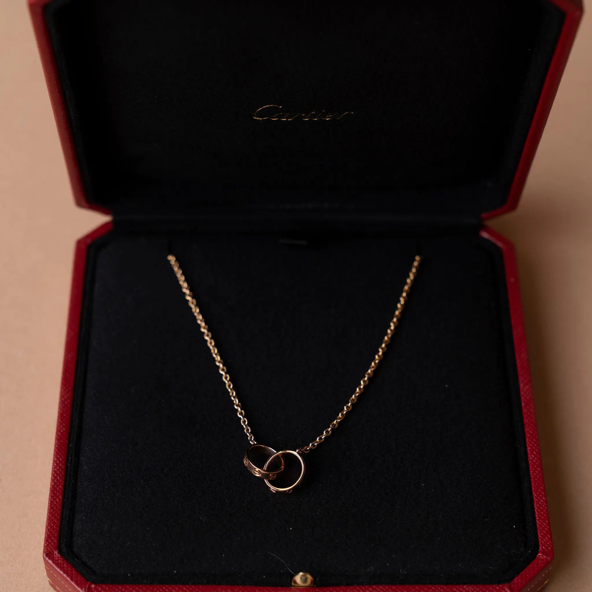 Cartier 18K Rose Gold Love Interlocking Necklace