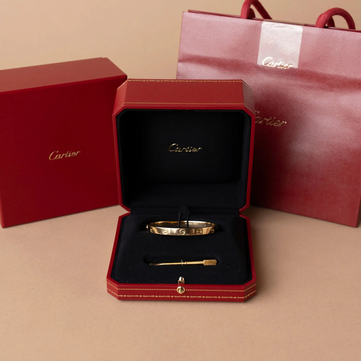 Cartier 18K Yellow Gold Classic Love Bracelet — Front View