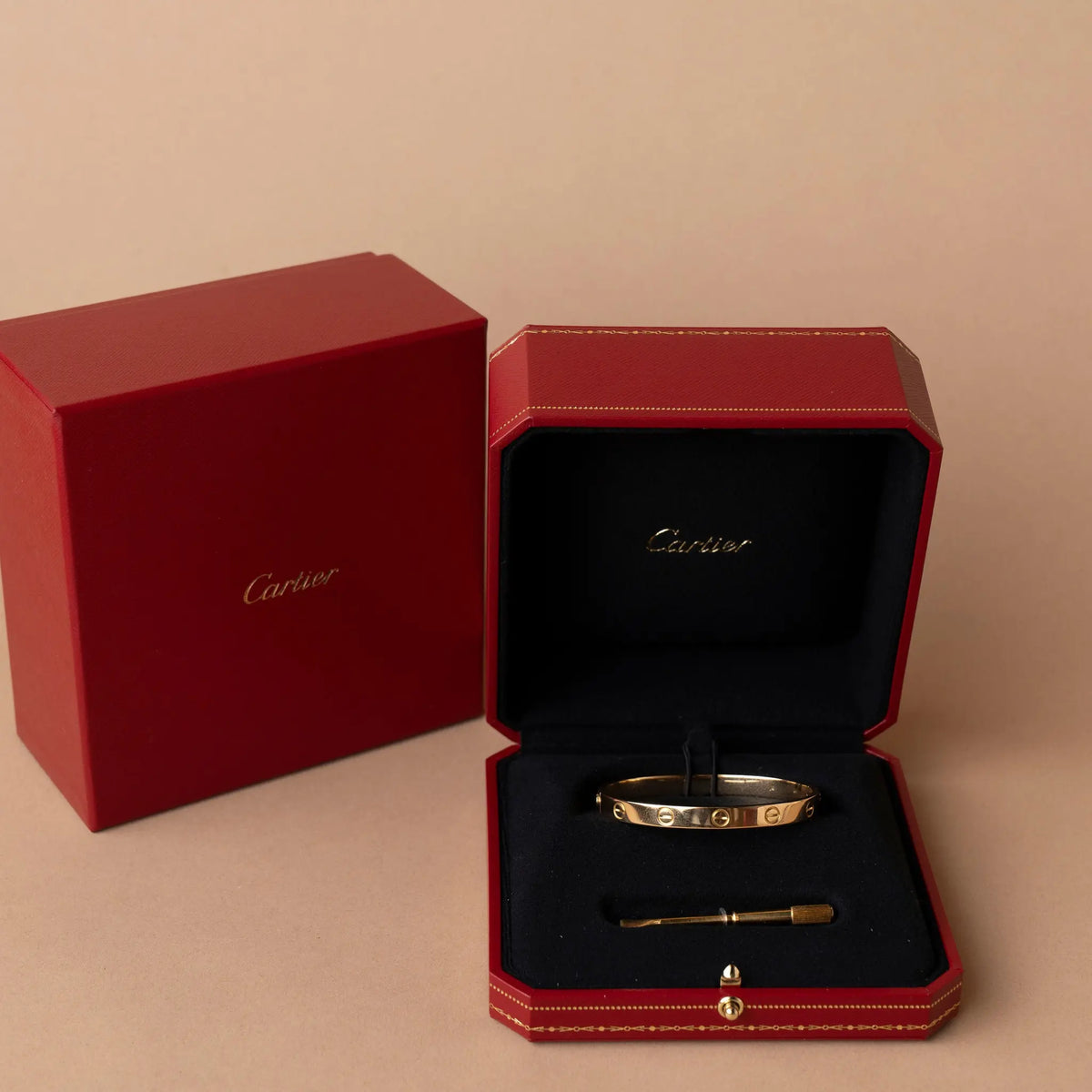 Cartier 18K Yellow Gold Classic Love Bracelet — Back View