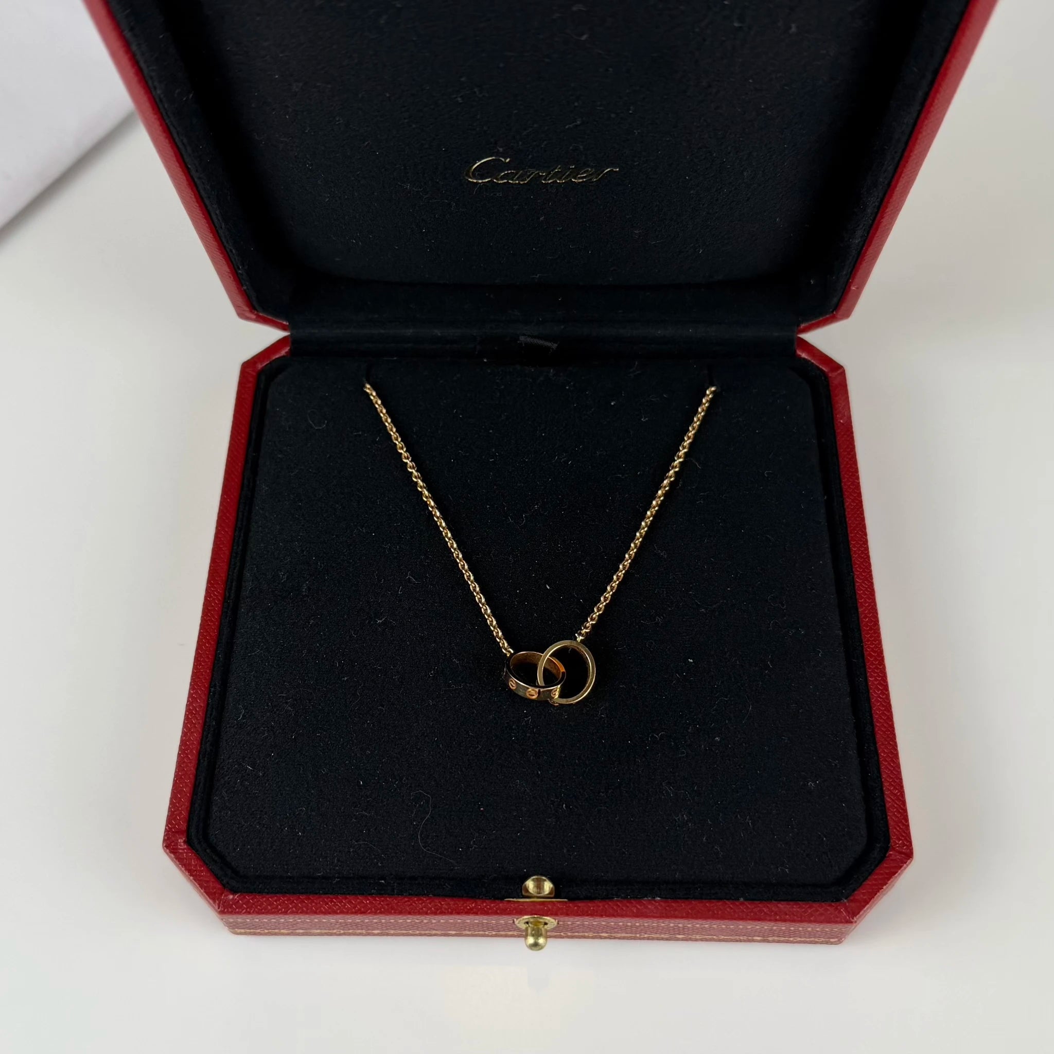 Cartier 18K Rose Gold Interlocking Love Necklace