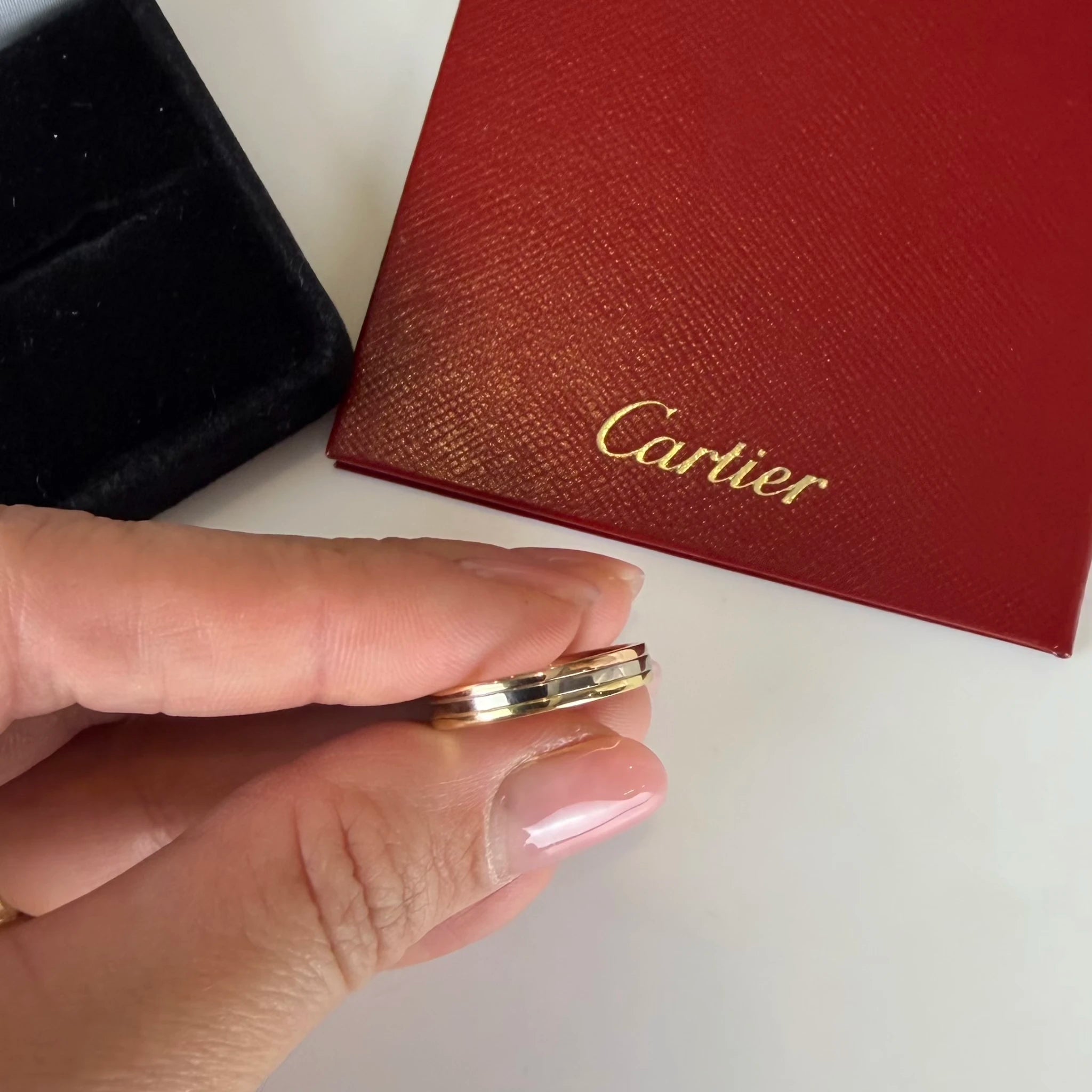 Cartier 18K Tricolor Gold Vendome Louis Cartier Wedding Band