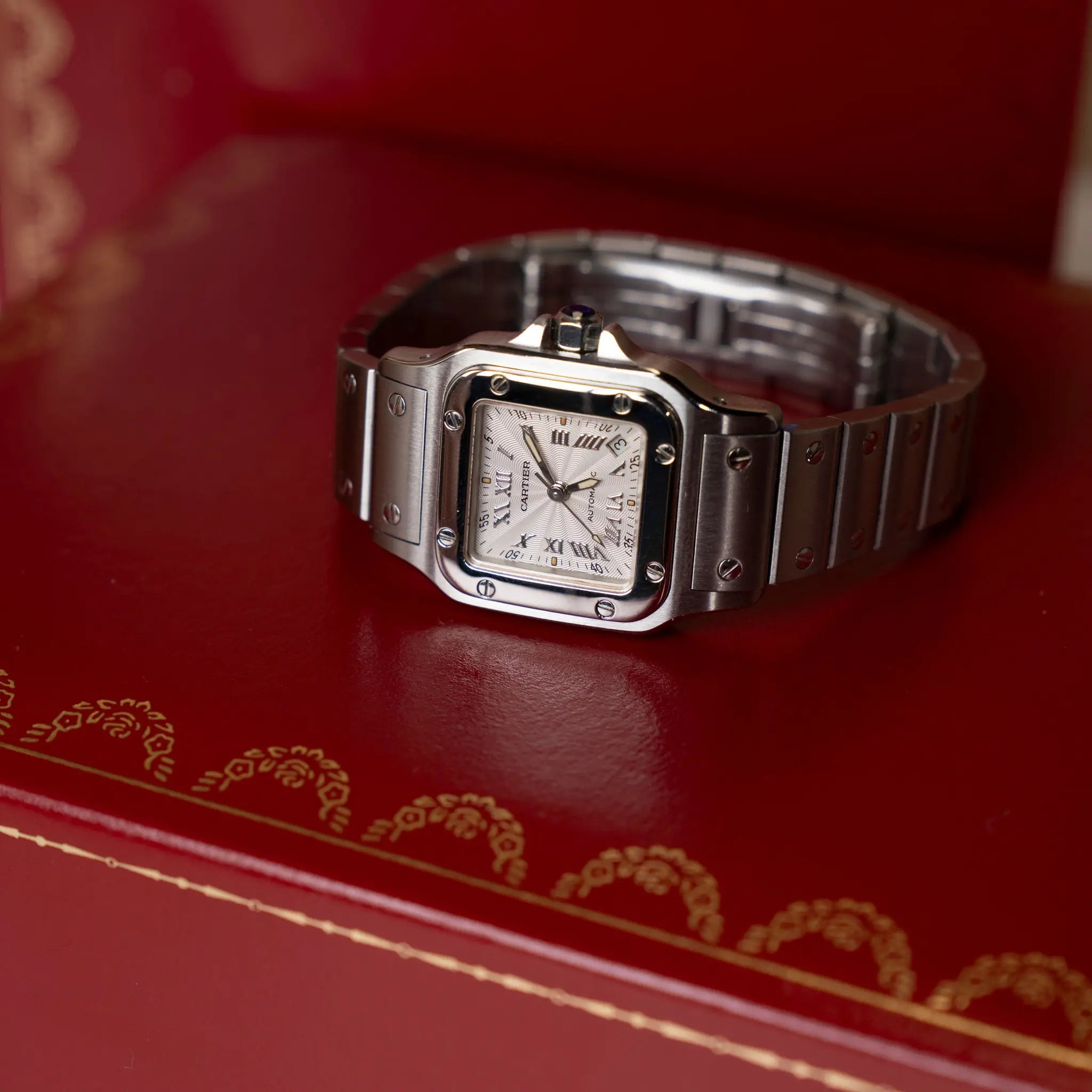 Cartier Santos Galbée Automatic 29mm em aço — Back View