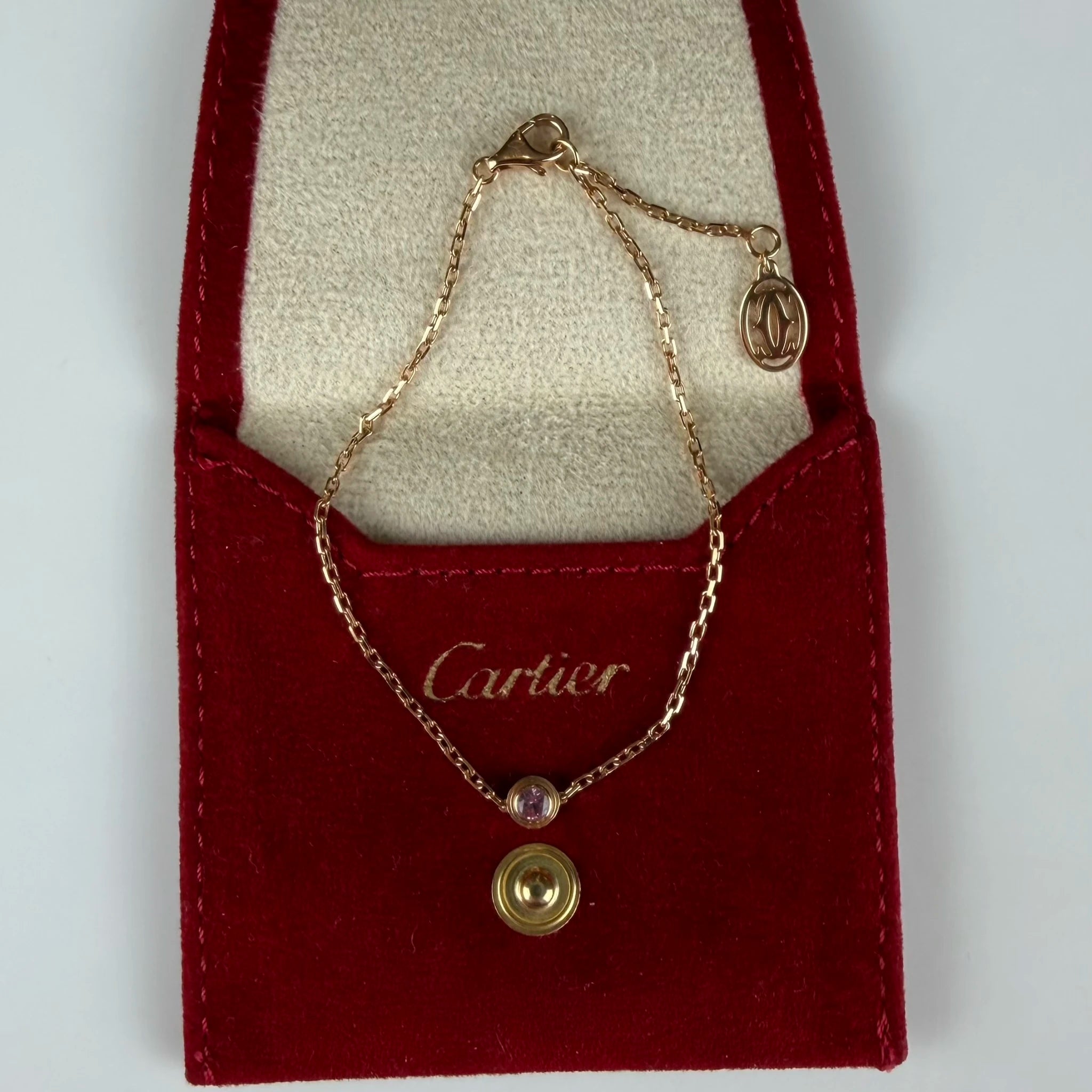 Cartier Small 18K Rose Gold and Pink Sapphire Cartier D'Amour Bracelet