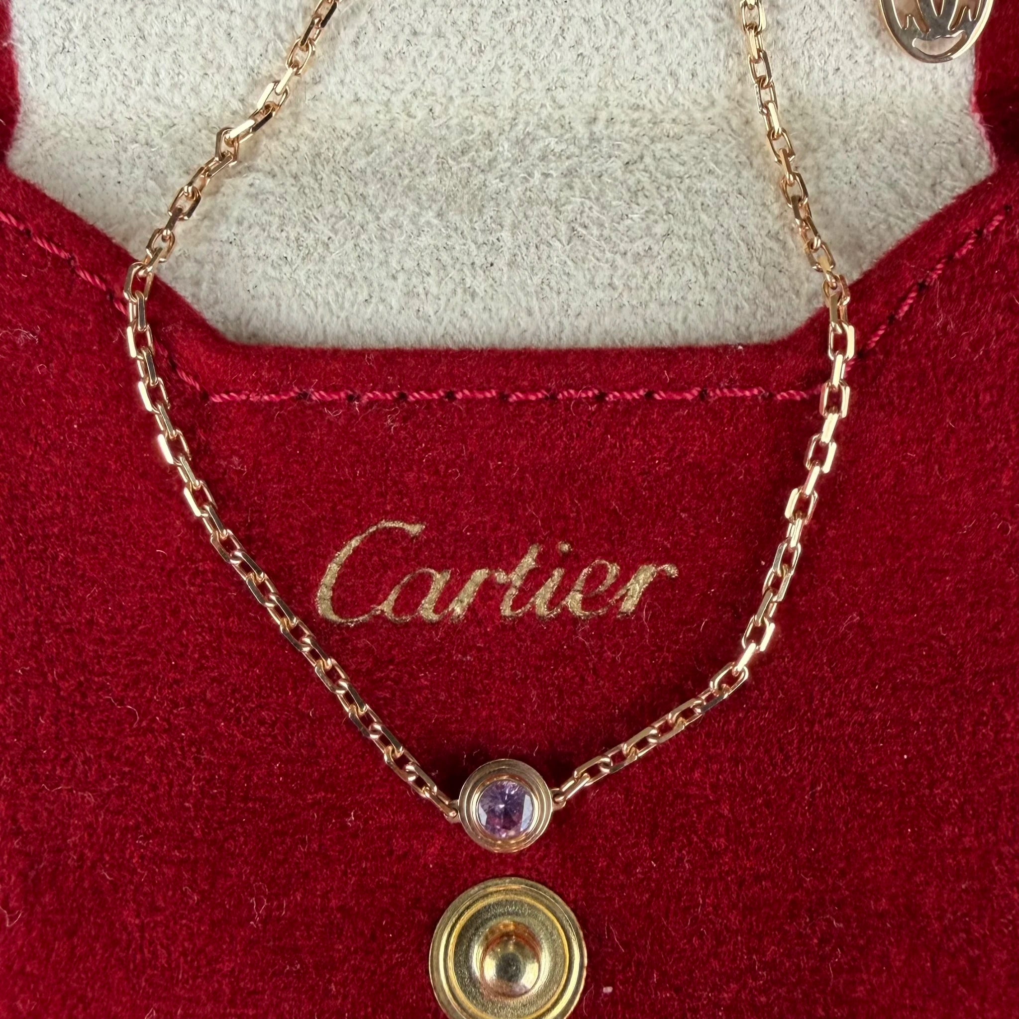 Cartier Small 18K Rose Gold and Pink Sapphire Cartier D'Amour Bracelet