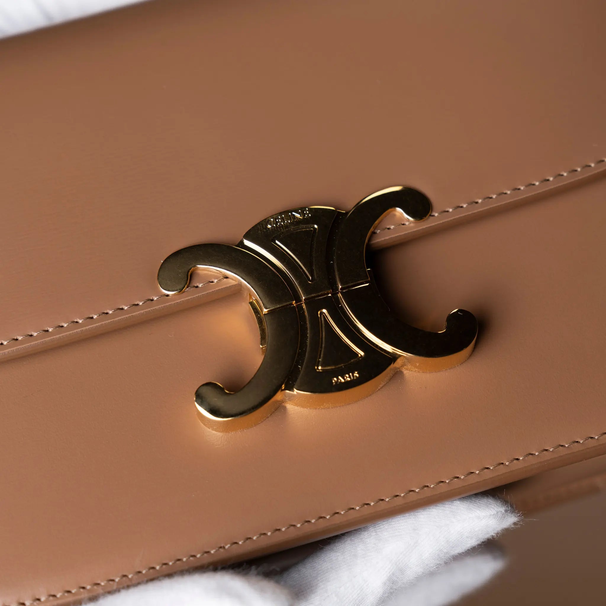 Celine Classique Shiny Calfskin Triomphe Crossbody — Side Profile