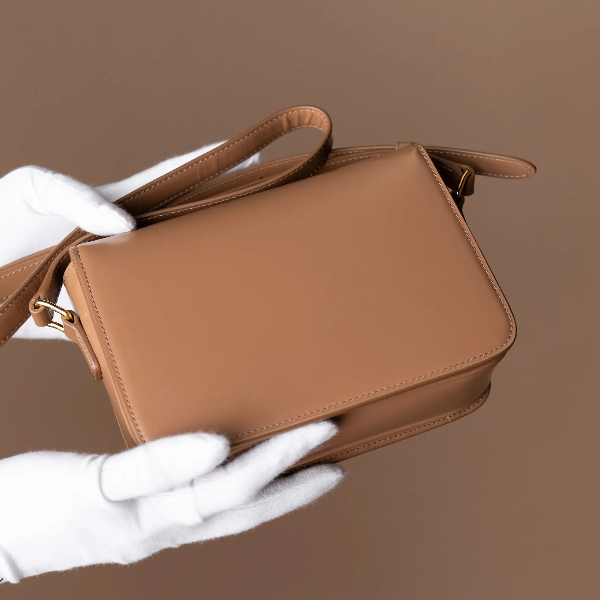 Celine Classique Shiny Calfskin Triomphe Crossbody — Detail View