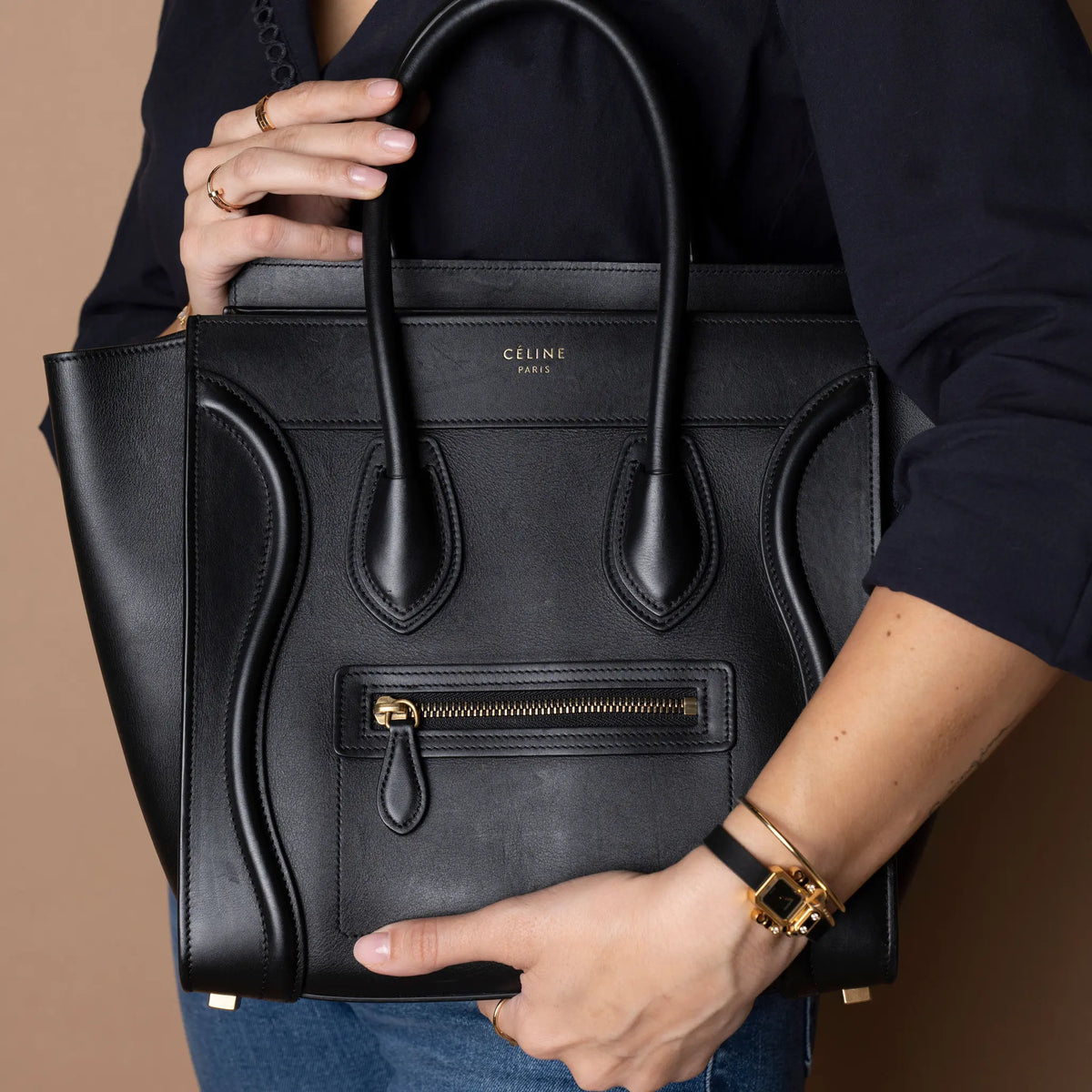 Celine Luggage Tote Bag — Back View