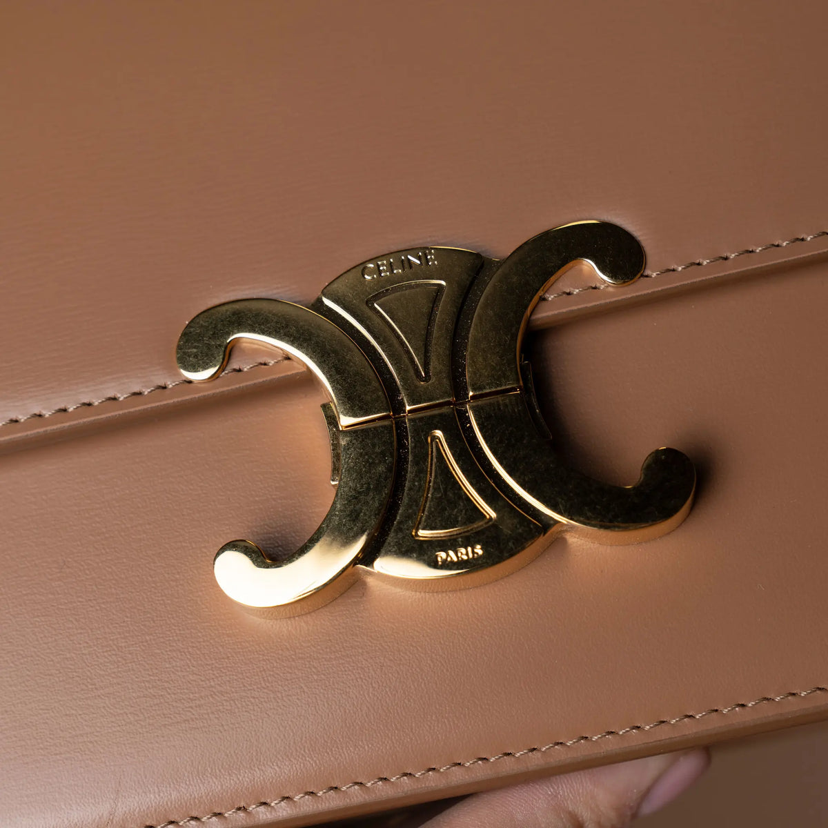 Celine Teen Shiny Calfskin Triomphe Crossbody — Back View