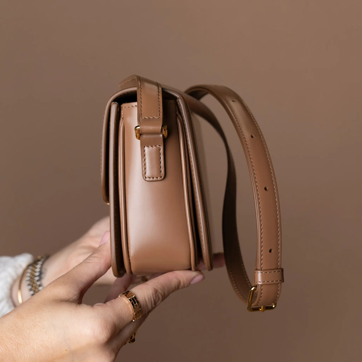 Celine Teen Shiny Calfskin Triomphe Crossbody — Interior Detail