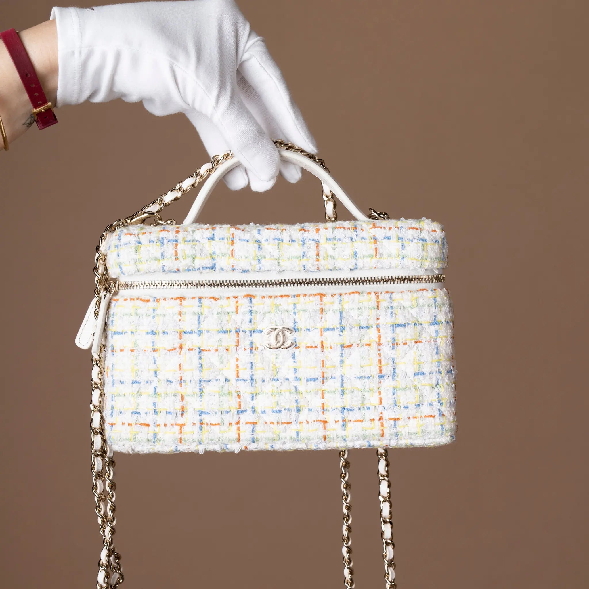 Chanel 25C Cruise CC Quilted Tweed Vanity Bag — Front View