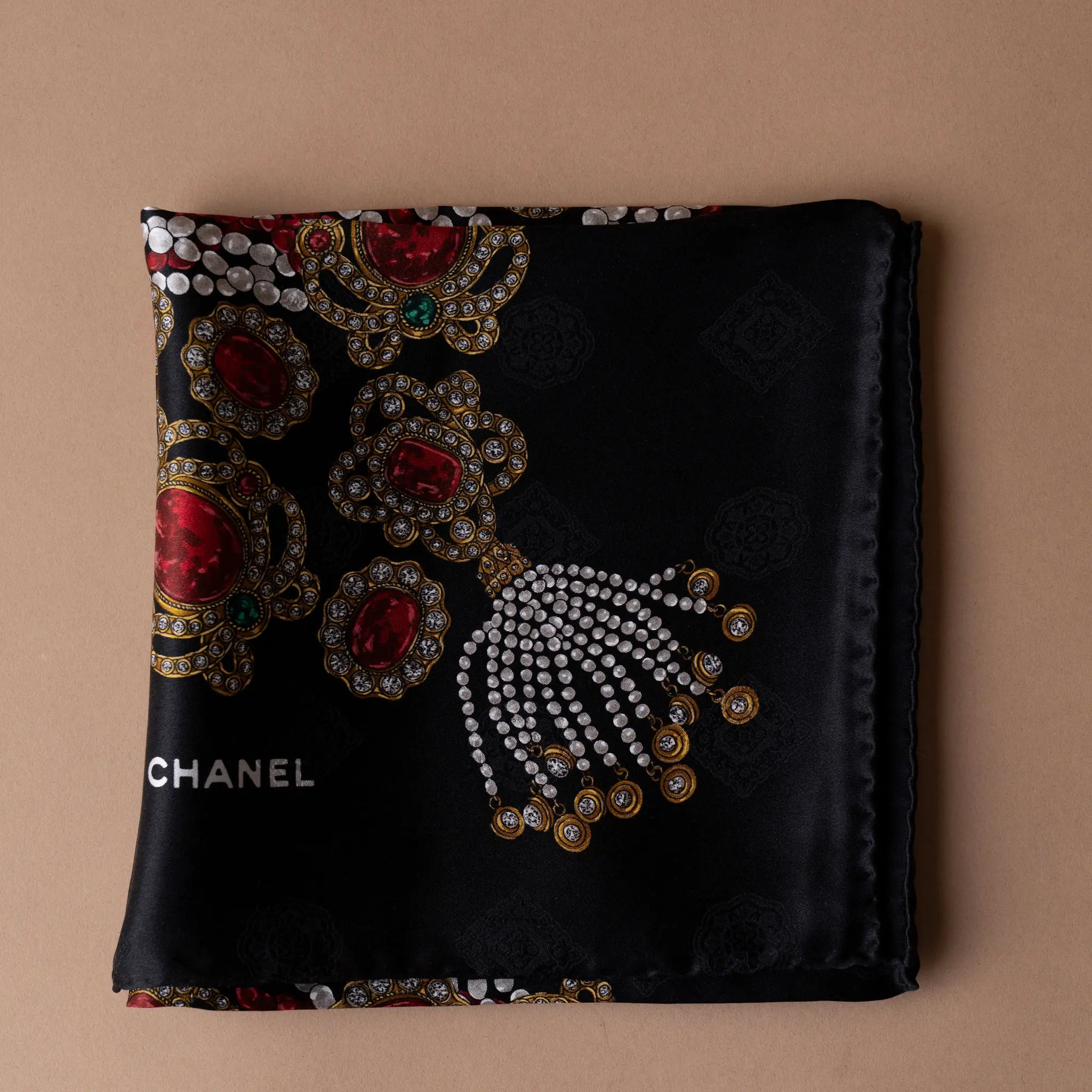 Chanel Bijoux Print Silk Scarf