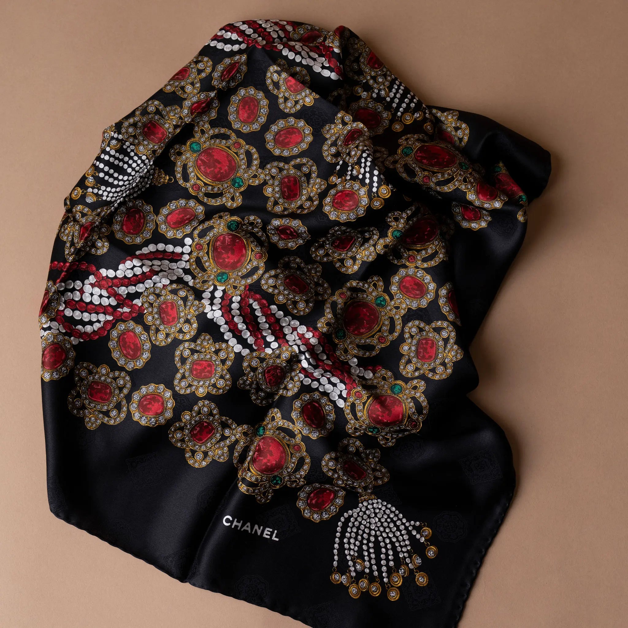 Chanel Bijoux Print Silk Scarf