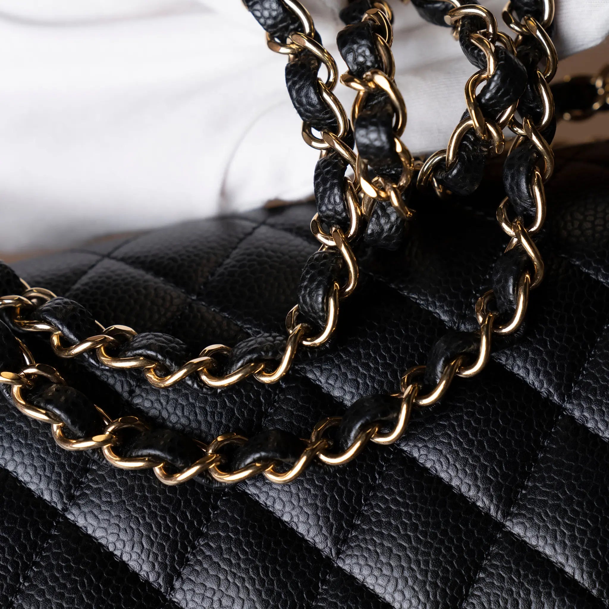 Chanel Caviar Classic Double Flap Medium — Detail View