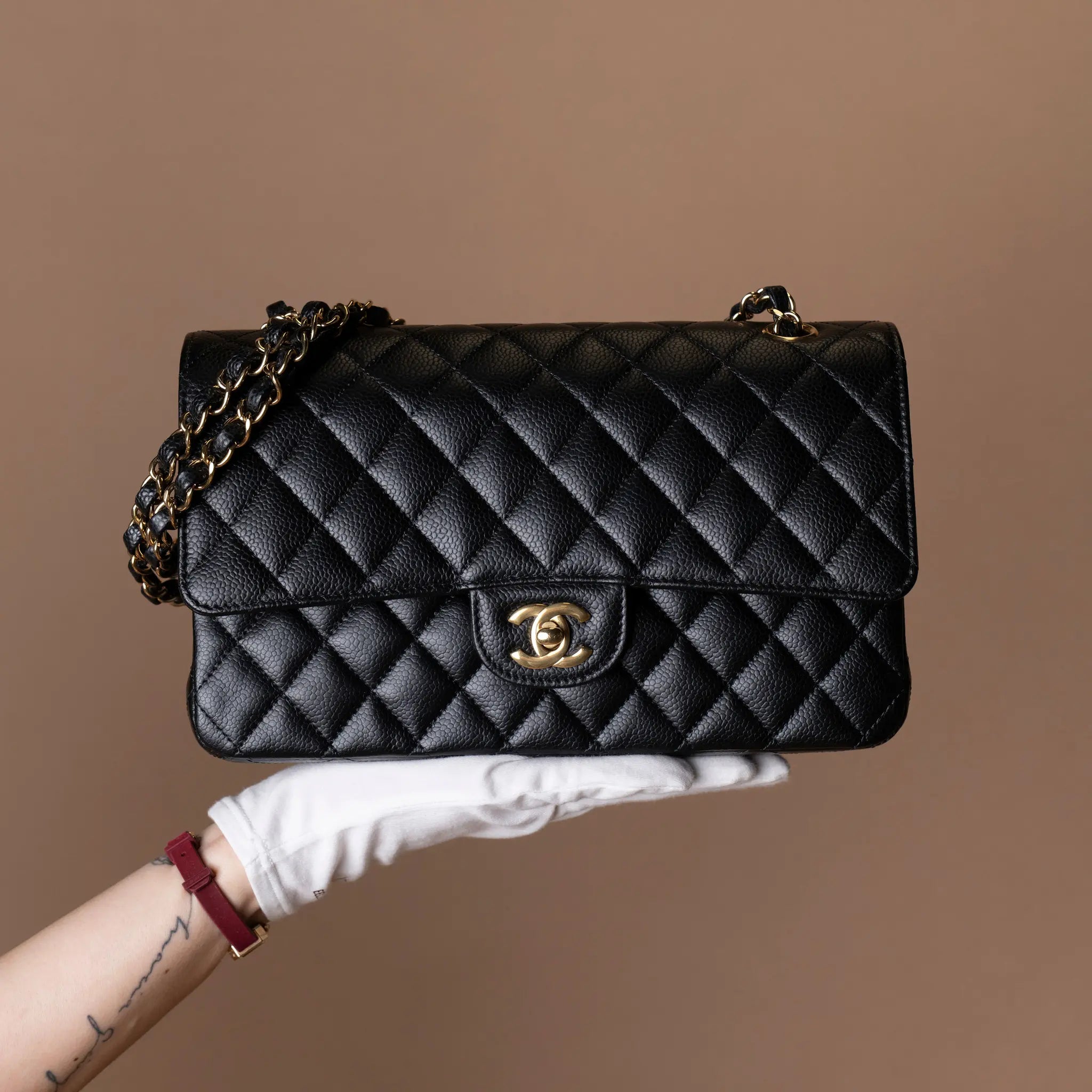 Chanel Caviar Classic Double Flap Medium — Detail View