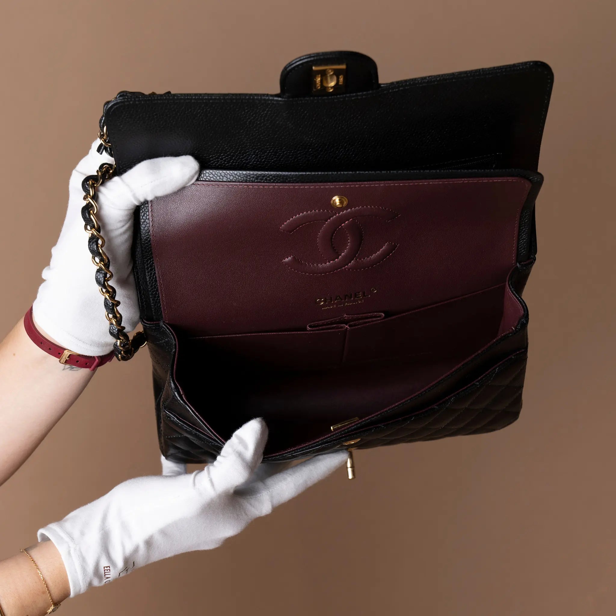 Chanel Caviar Classic Double Flap Medium — Front View