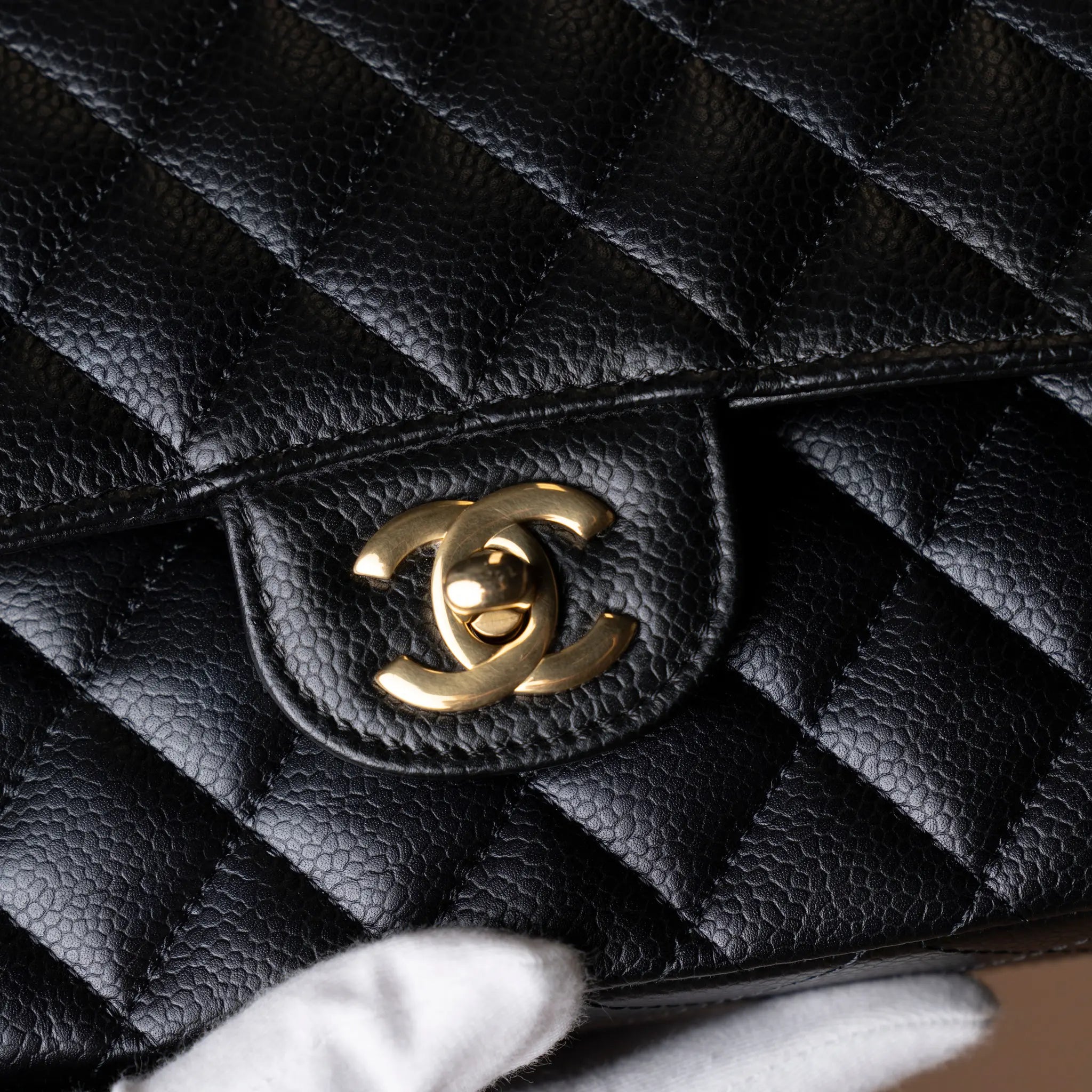 Chanel Caviar Classic Double Flap Medium — Back View