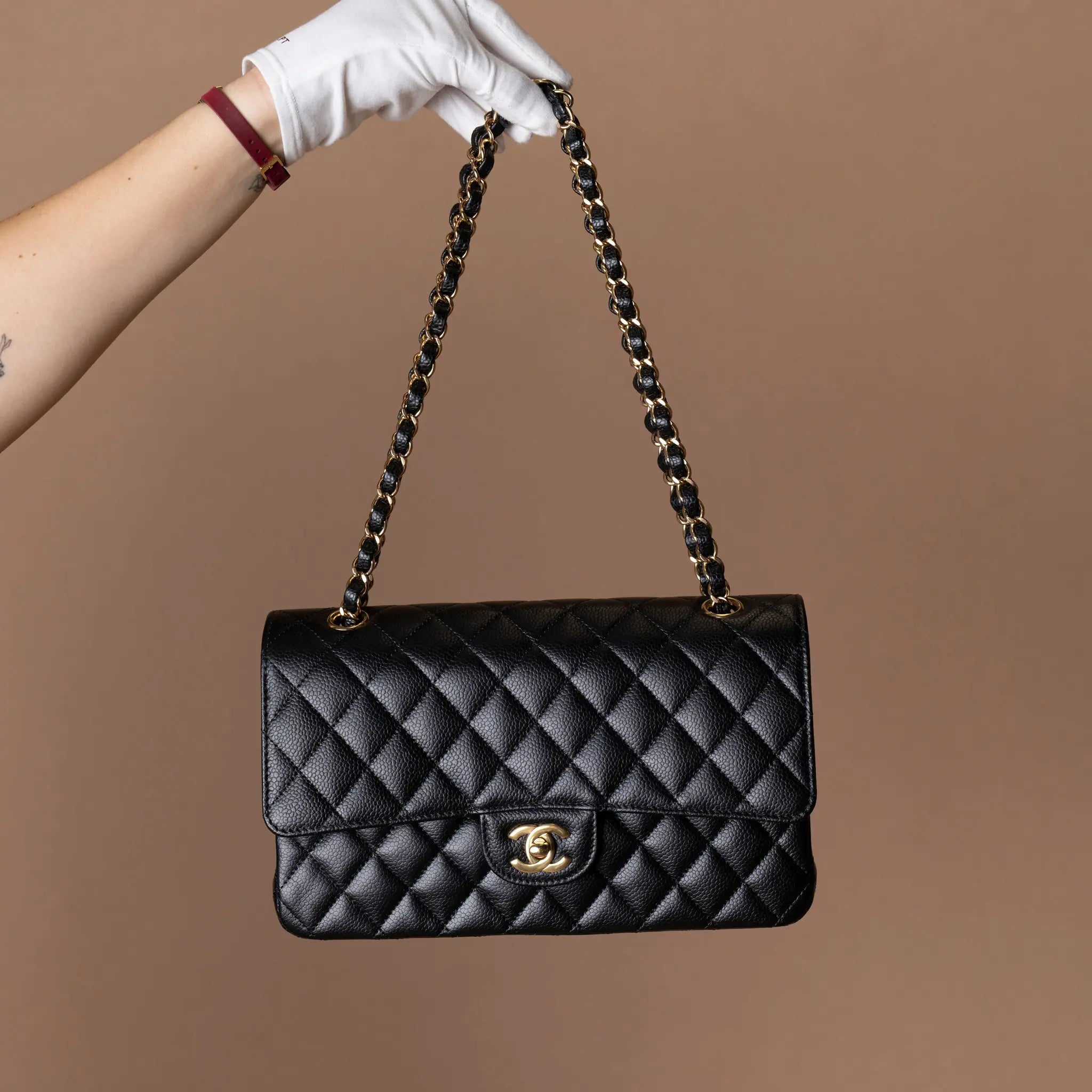 Chanel Caviar Classic Double Flap Medium — Interior Detail