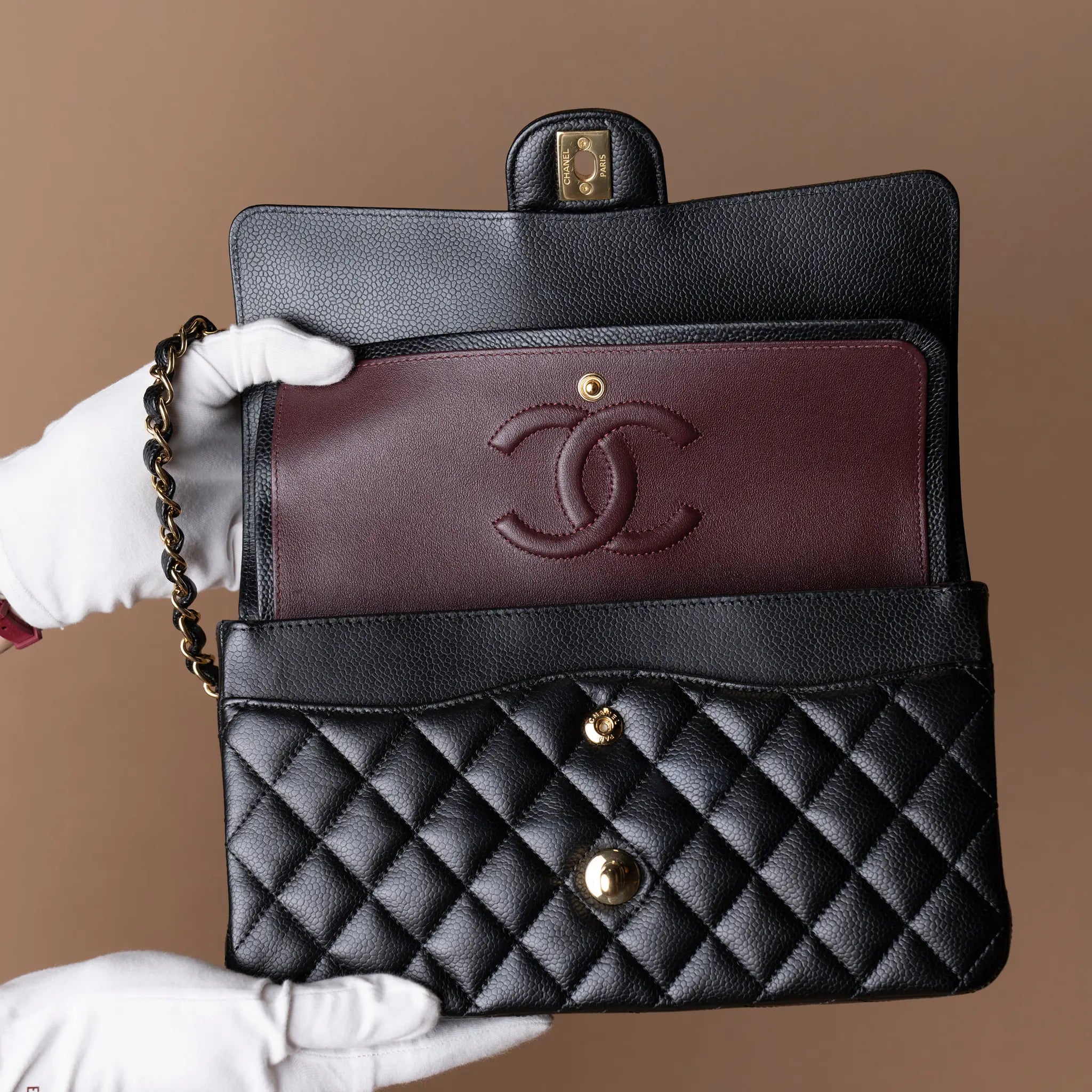 Chanel Caviar Classic Double Flap Medium — Detail View